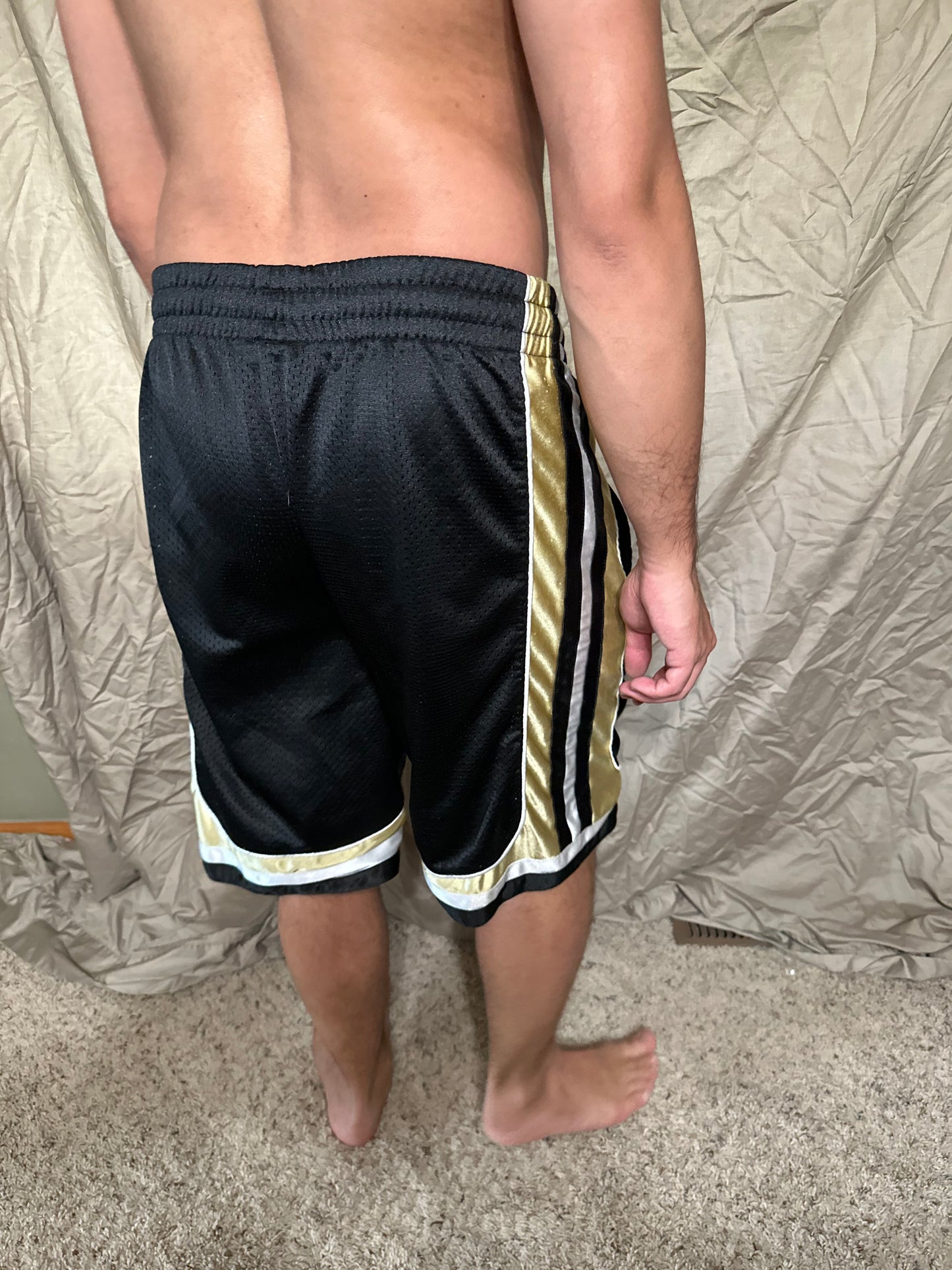 University of Colorado black and gold colosseum size small basketball shorts with pockets