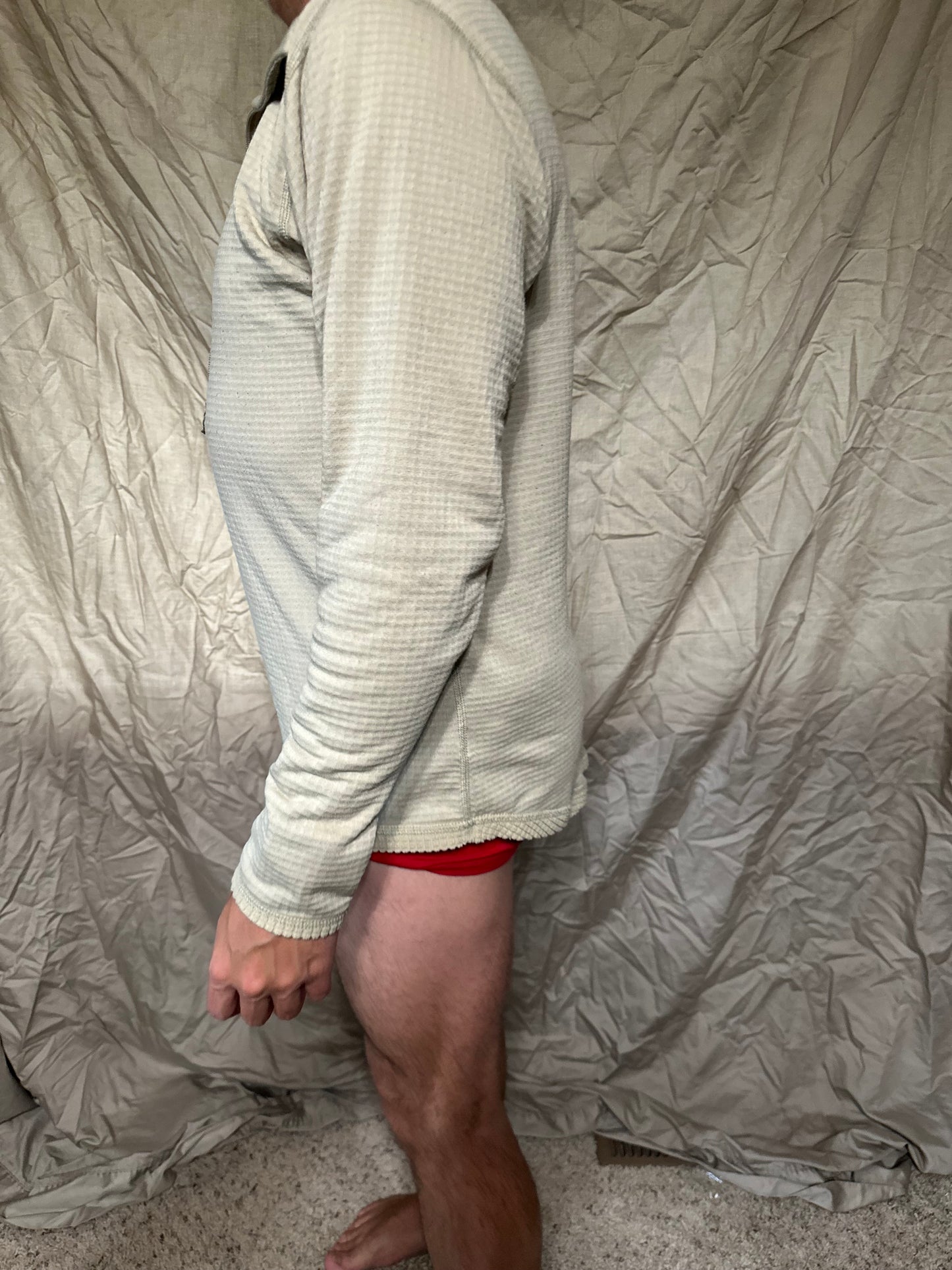 Men’s tan cold weather 1/4 zip cold weather shirt long sleeved gen iii