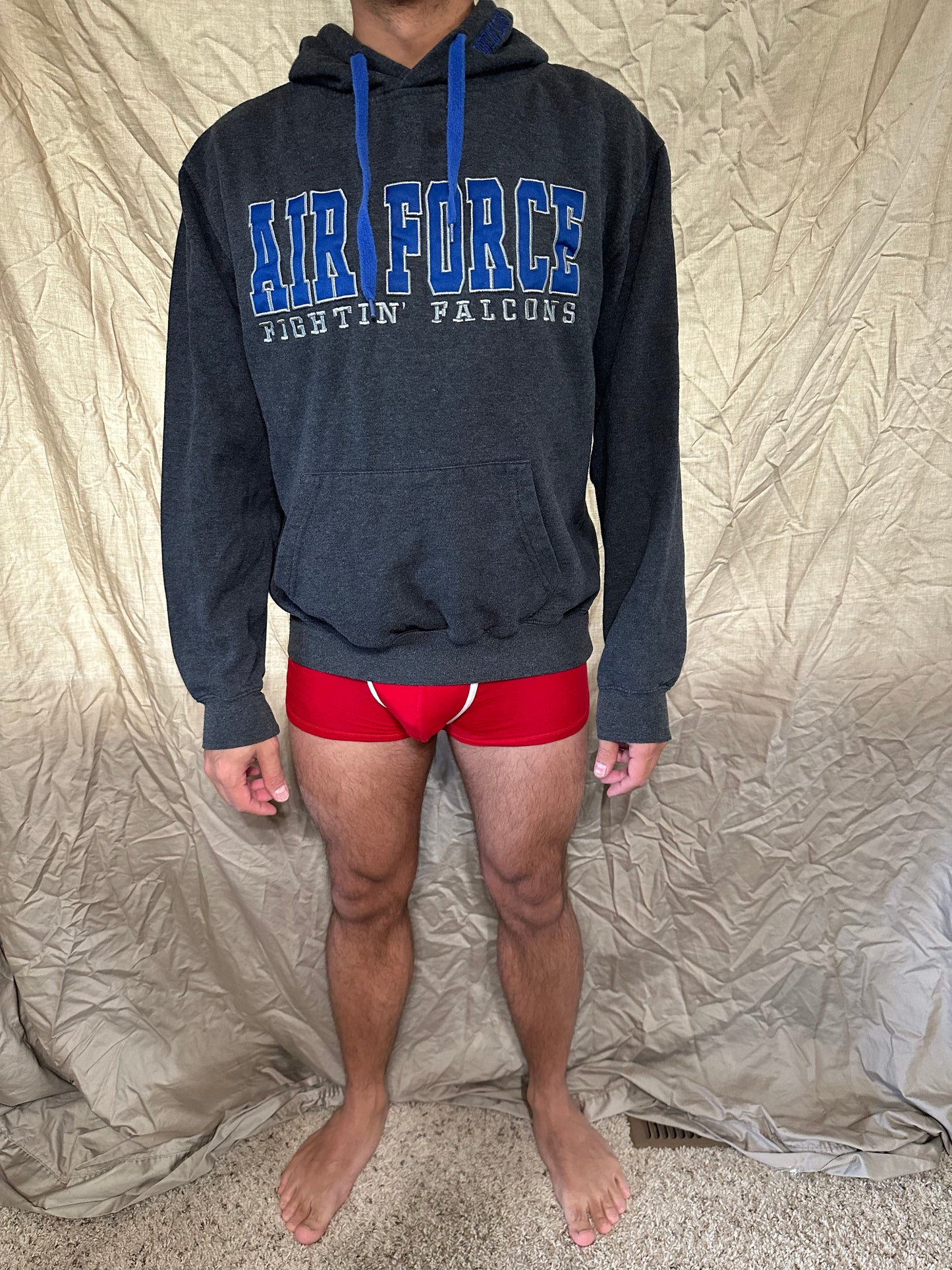 Air Force gray hoodie fightin’ falcons teen large