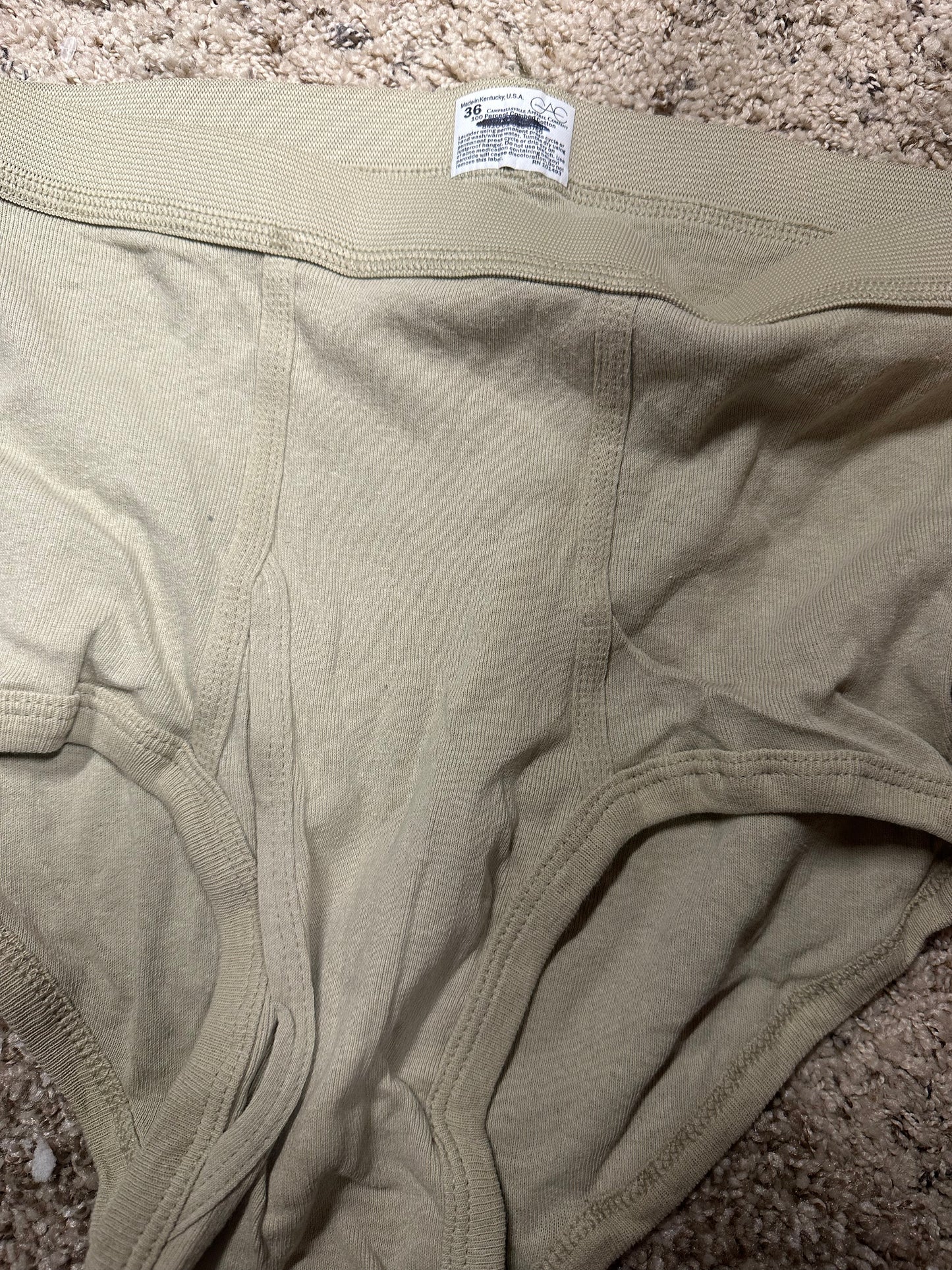 Size 36 desert tan army issued briefs