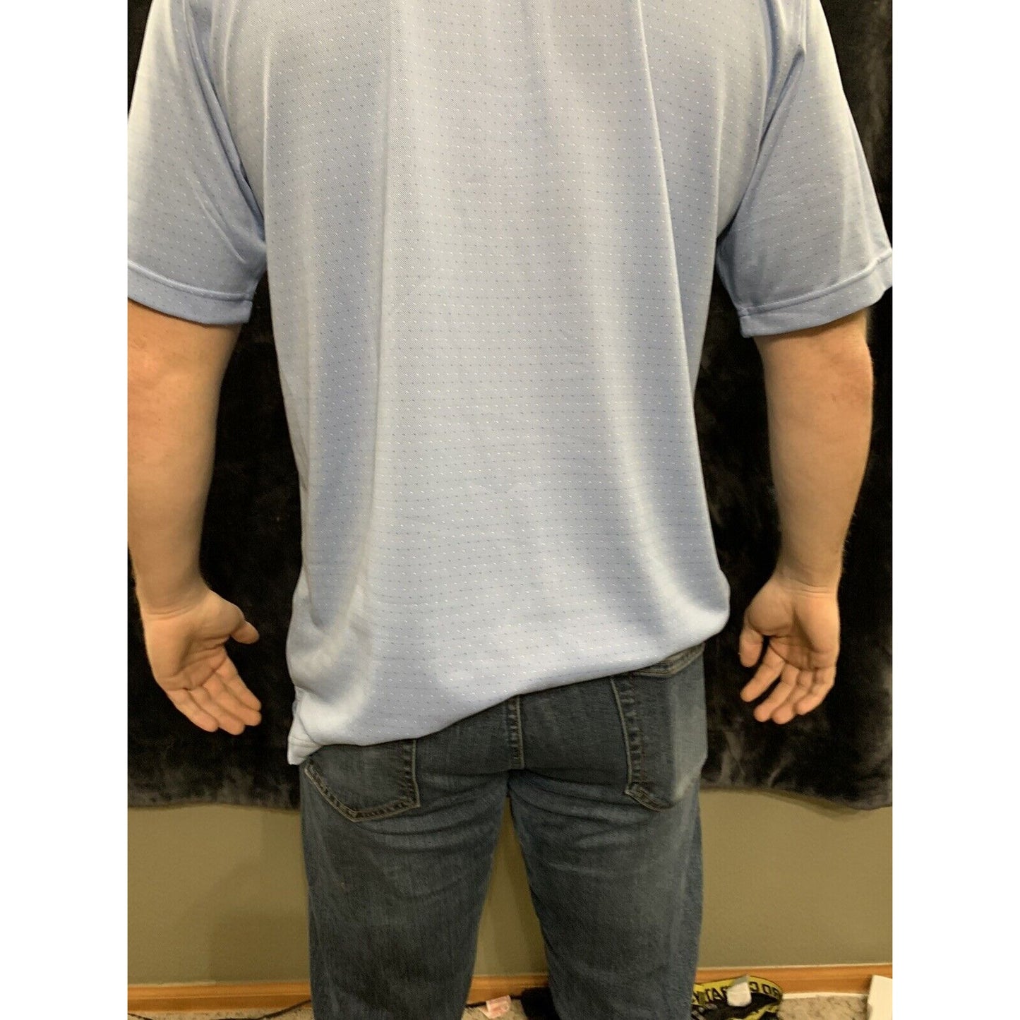 Pebble Beach Dry-Luxe Performance Collar Shirt Size Large Light Blue