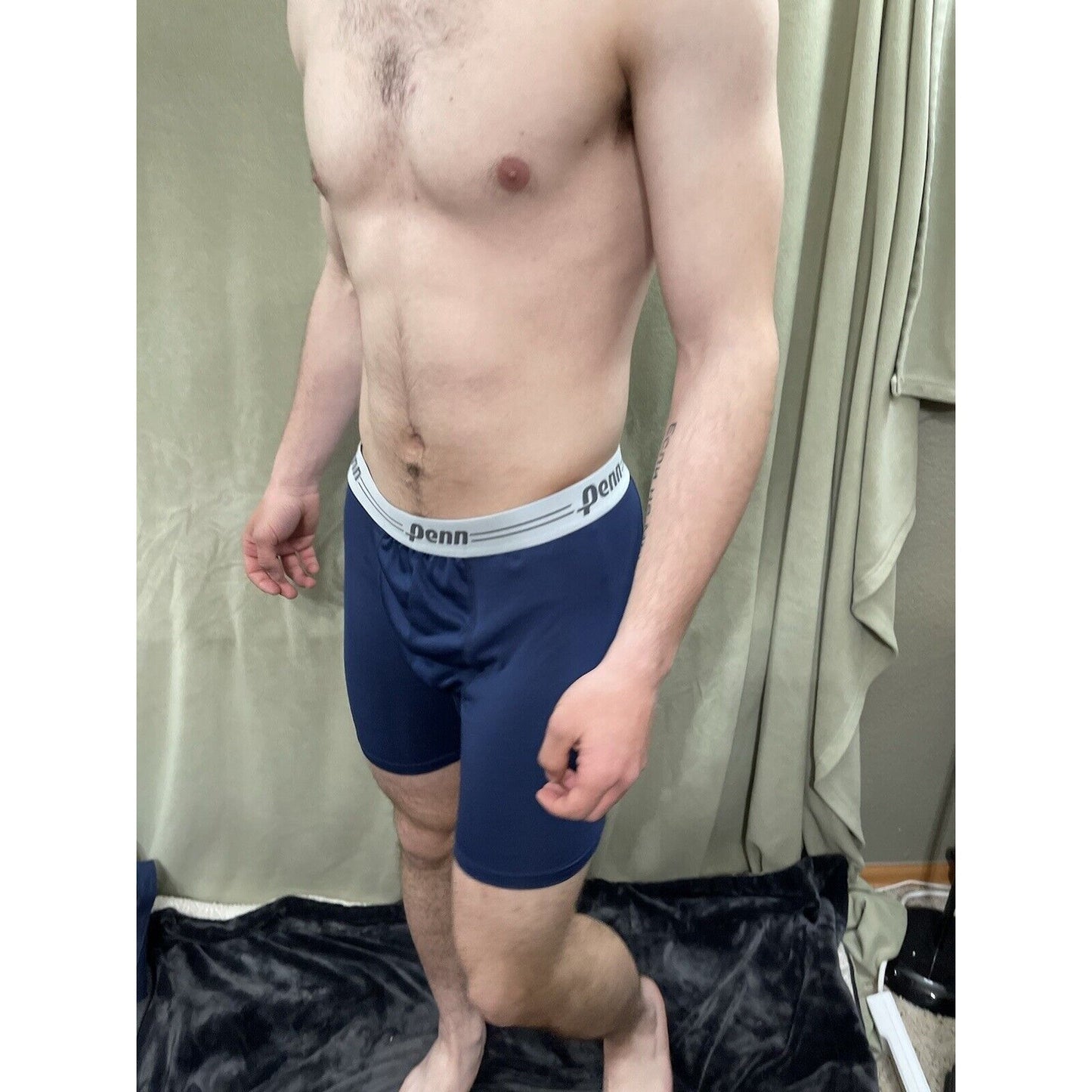 Men’s Navy Blue Penn Compression Shorts Medium 10% Spandex