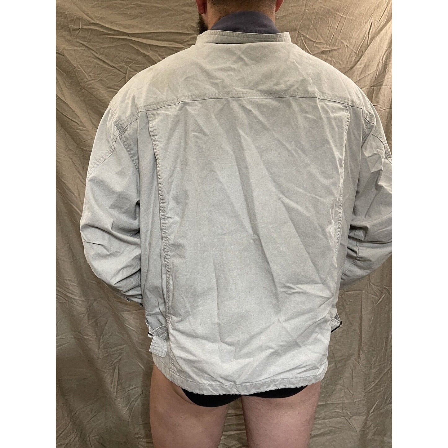Men's Swingster Large light gray full zip jacket