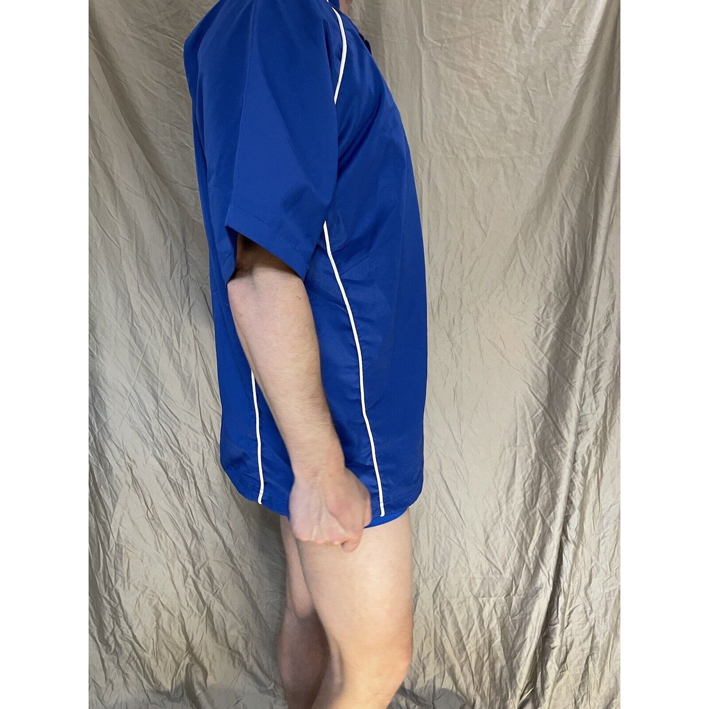 men's blue rawlings large 1/4 zip pullover windbreaker