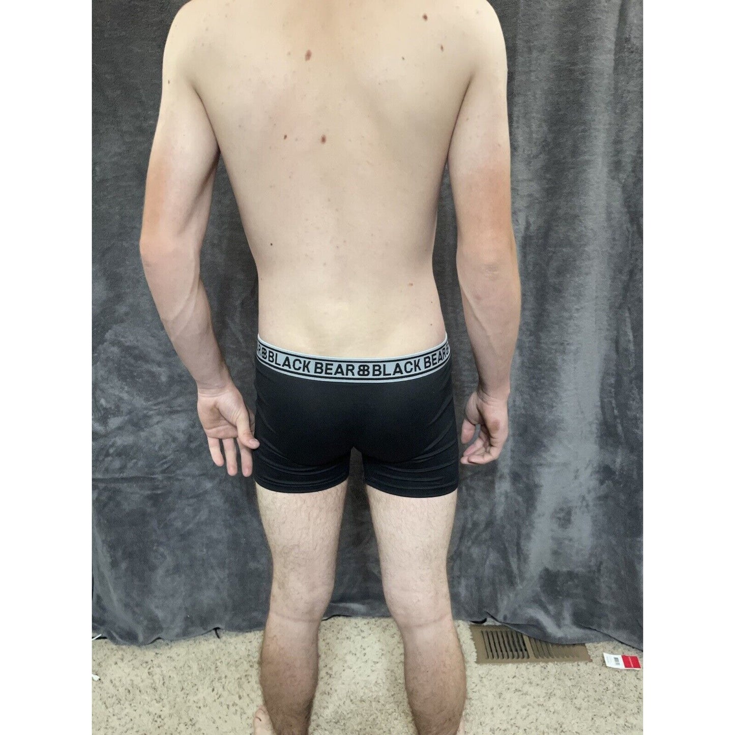 men's medium athletic trunk style black bear boxer brief Black