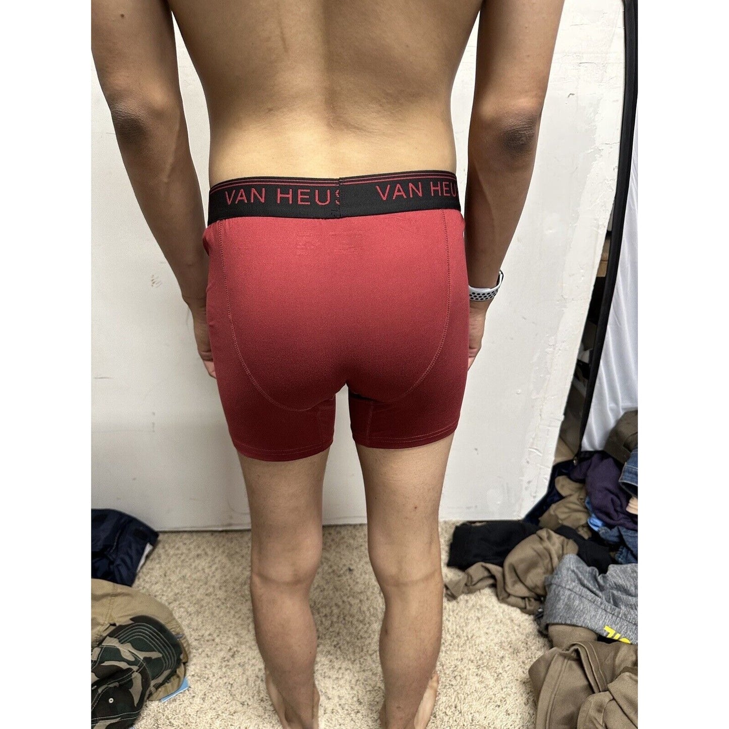 Men’s Rust Colored Medium Van Heusen Compression Boxer Briefs