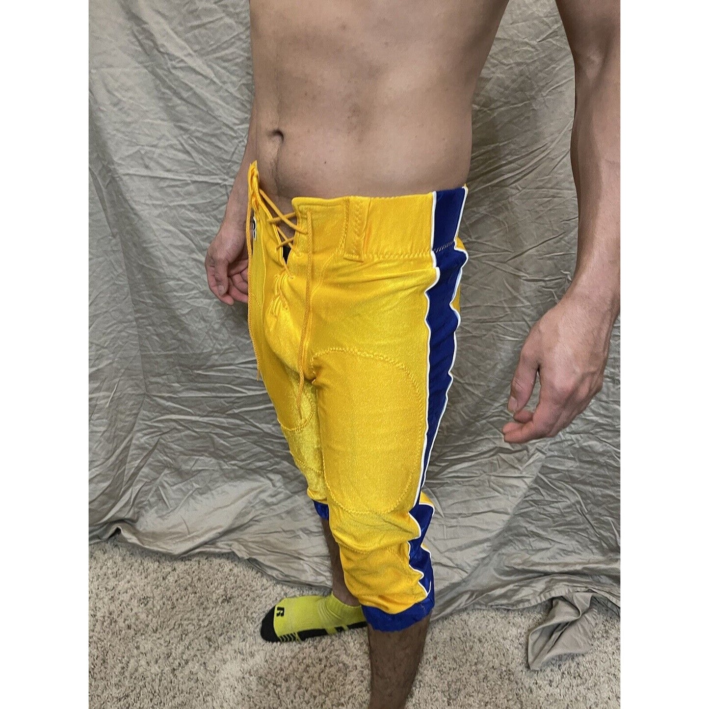men's gold/yellow/blue russell athletics size 34 football pants