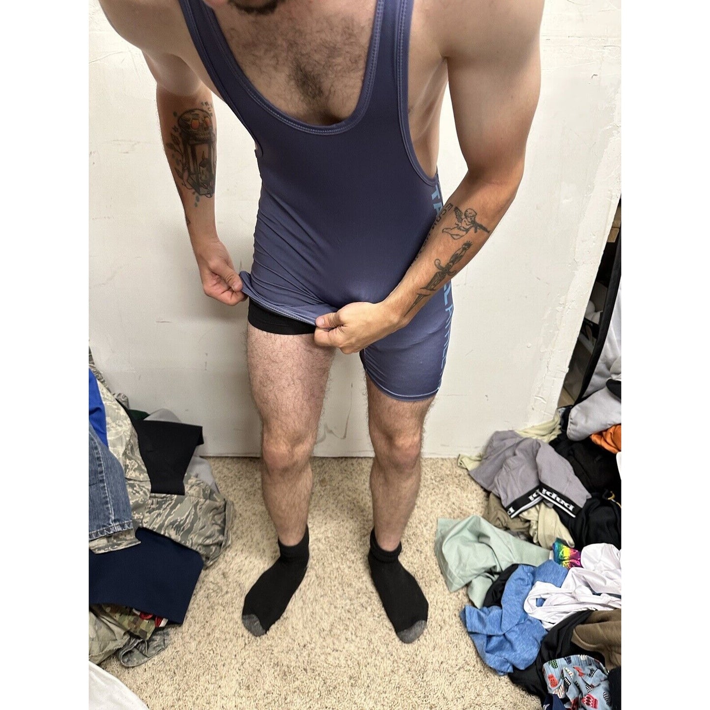 Men’s Gray Tauwell Wrestling Singlet Medium