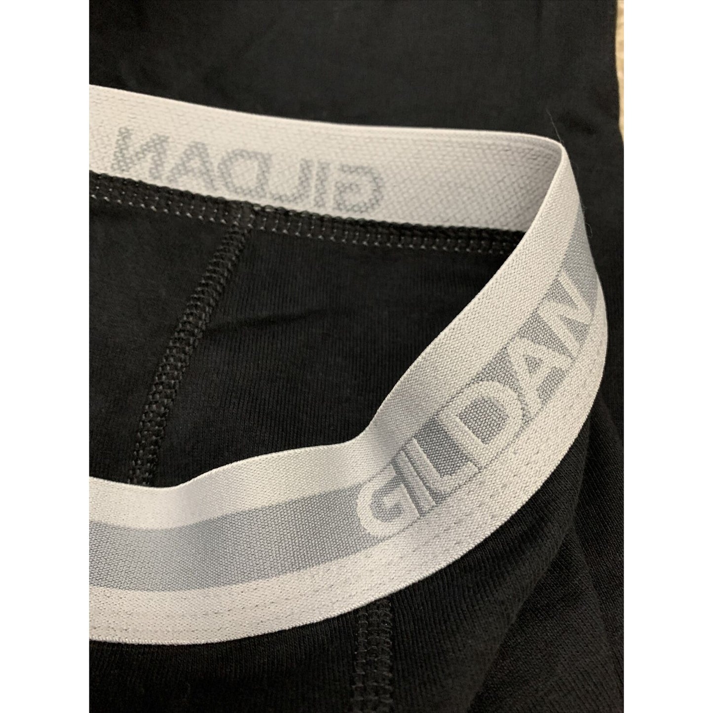 Men's Gildan Boxer Briefs 100% Cotton - Black Size Large