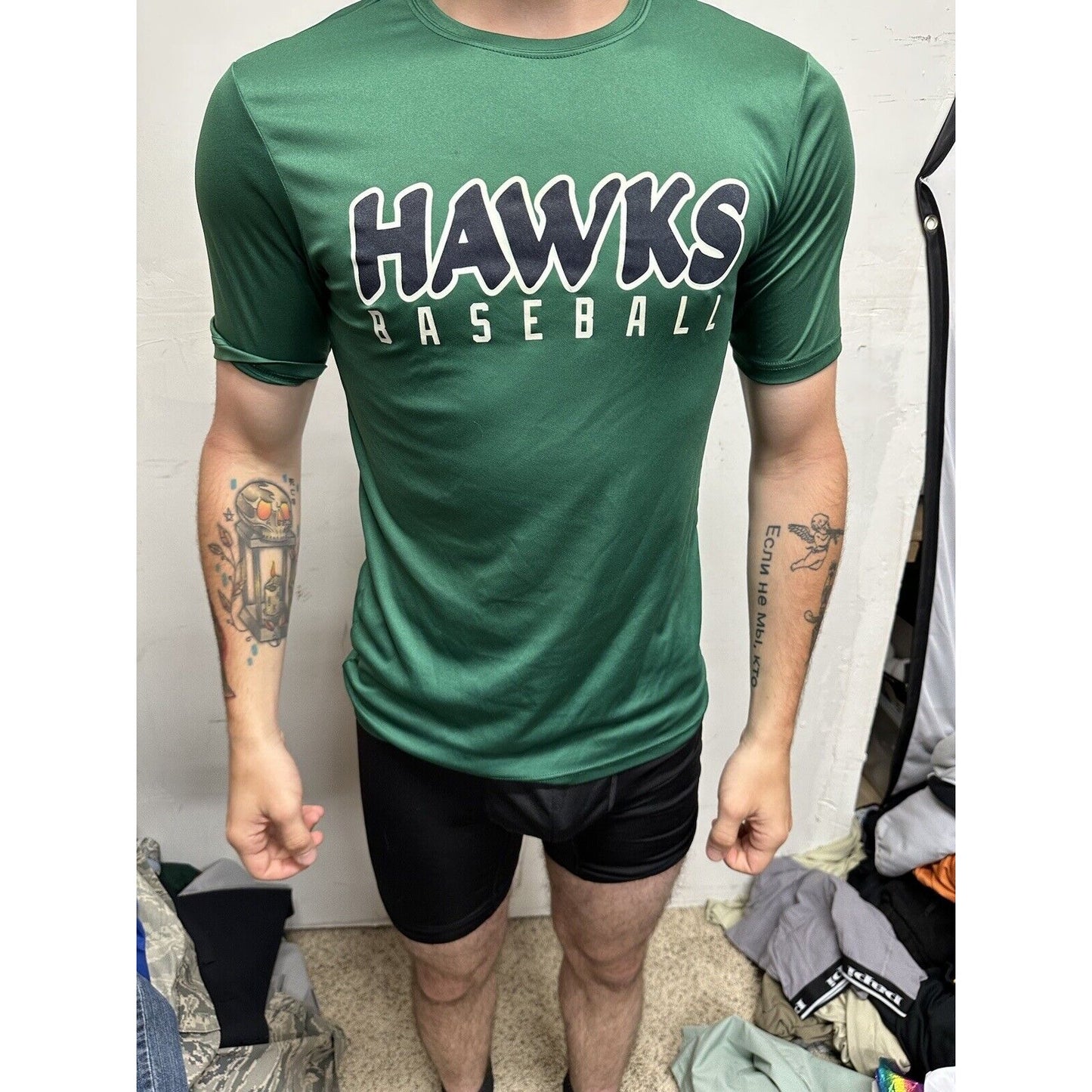 Men’s Small Green A4 Hawks Baseball Shirt Jersey
