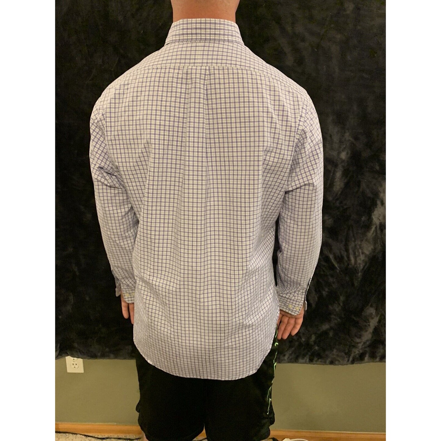 Polo Ralph Lauren Classic Fit Dress Shirt 16, 34/35 Purple Lavender Checkered