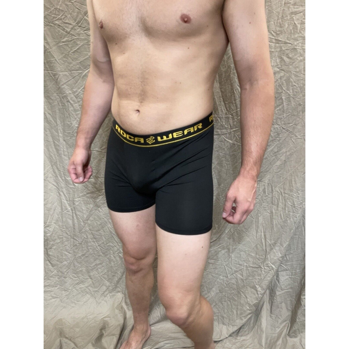 men's roca wear small Black compression boxer briefs
