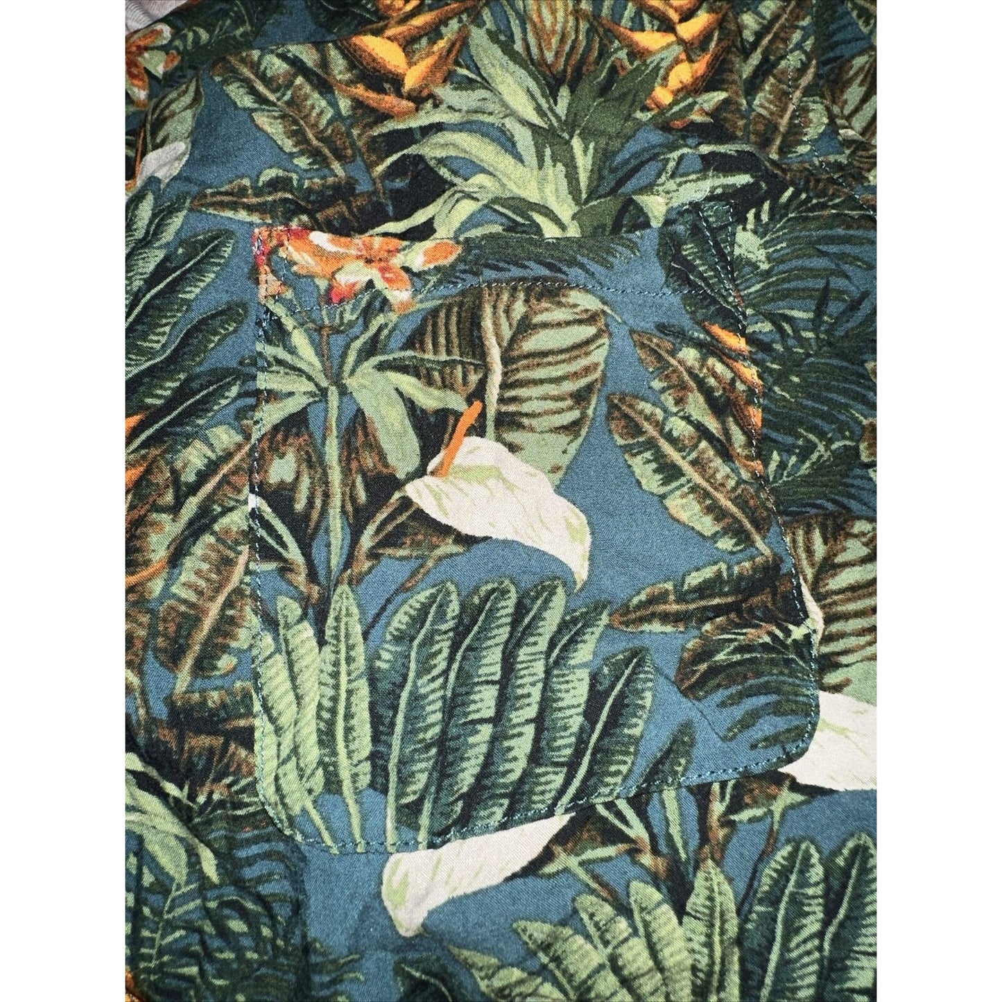 Men’s Medium Goodfellow Tropical Hawaiian Shirt Button Up Short Sleeve
