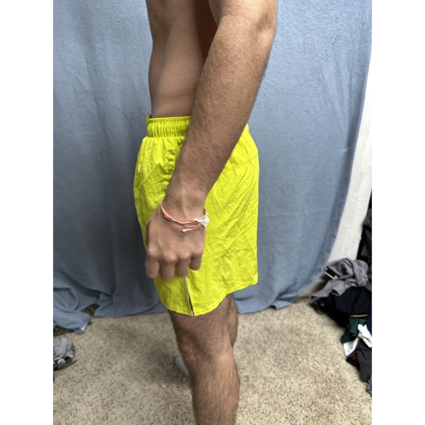 Men’s Neon Yellow DSG Medium Shorts With Pockets And Inner Lining