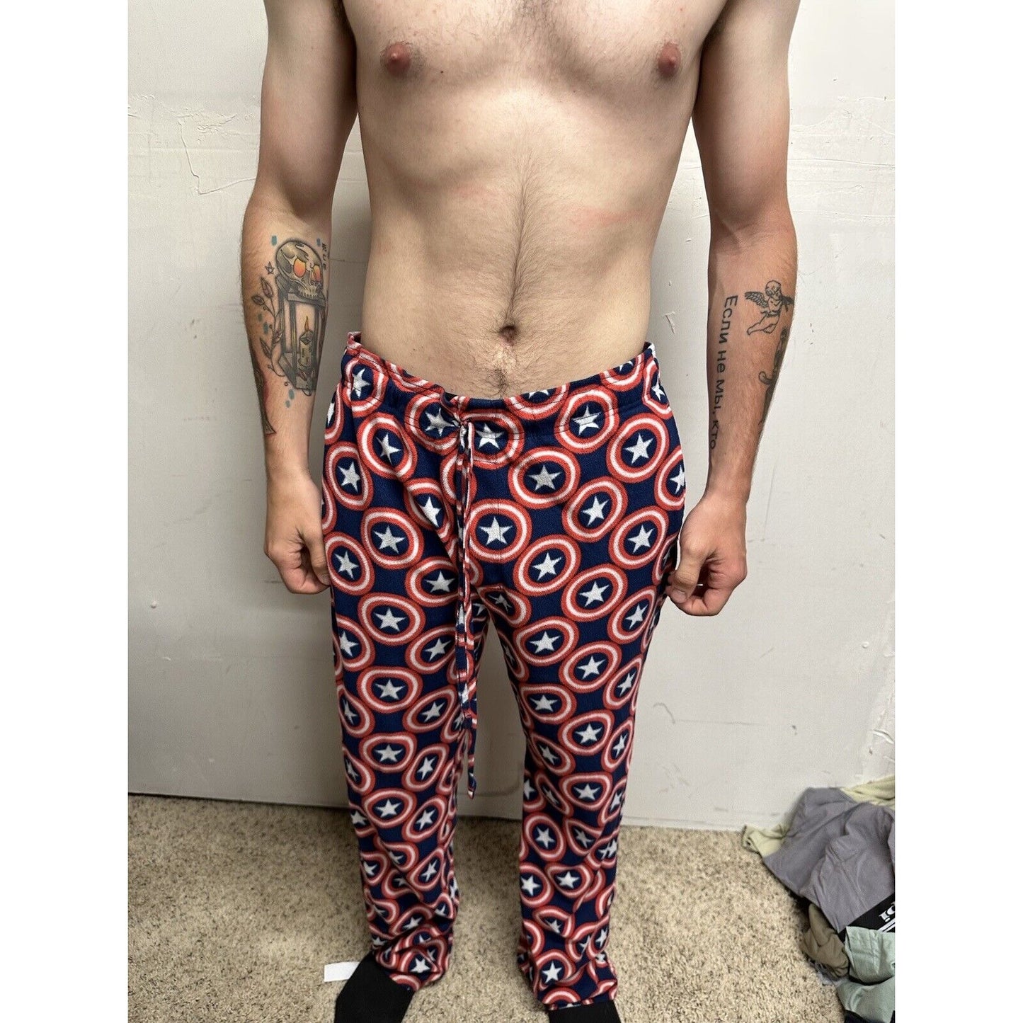 Men’s Marvel Captain America xL Flannel Lounge Wear Pajama Pants