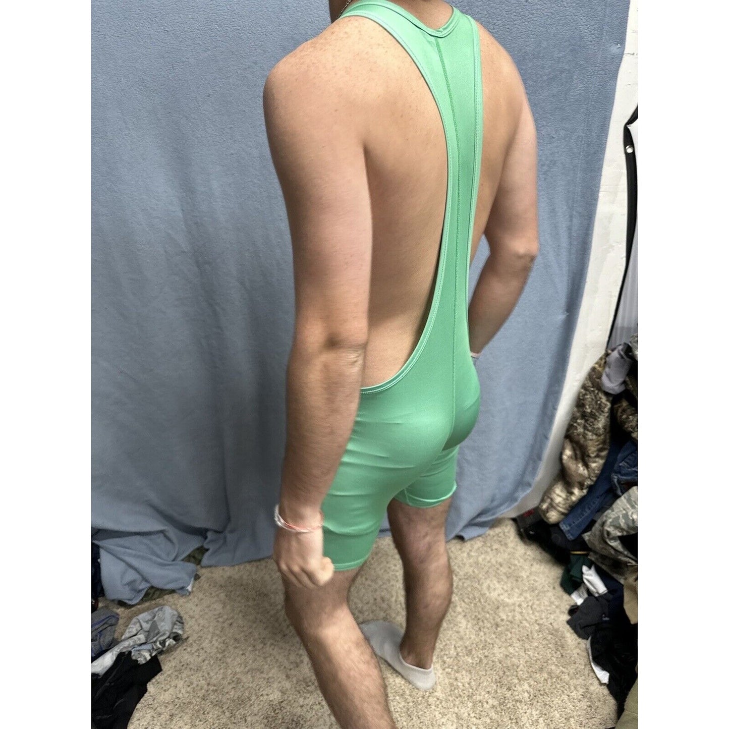Men’s Medium Green Tauwell Wrestling Singlet