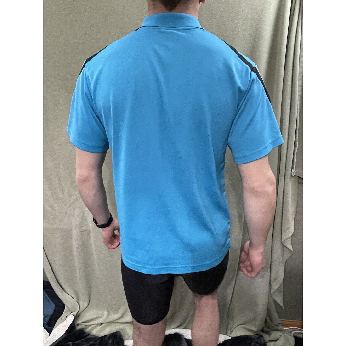 Men’s Grand Slam AirFlow Small Teal Polo Three Button with Black Accents