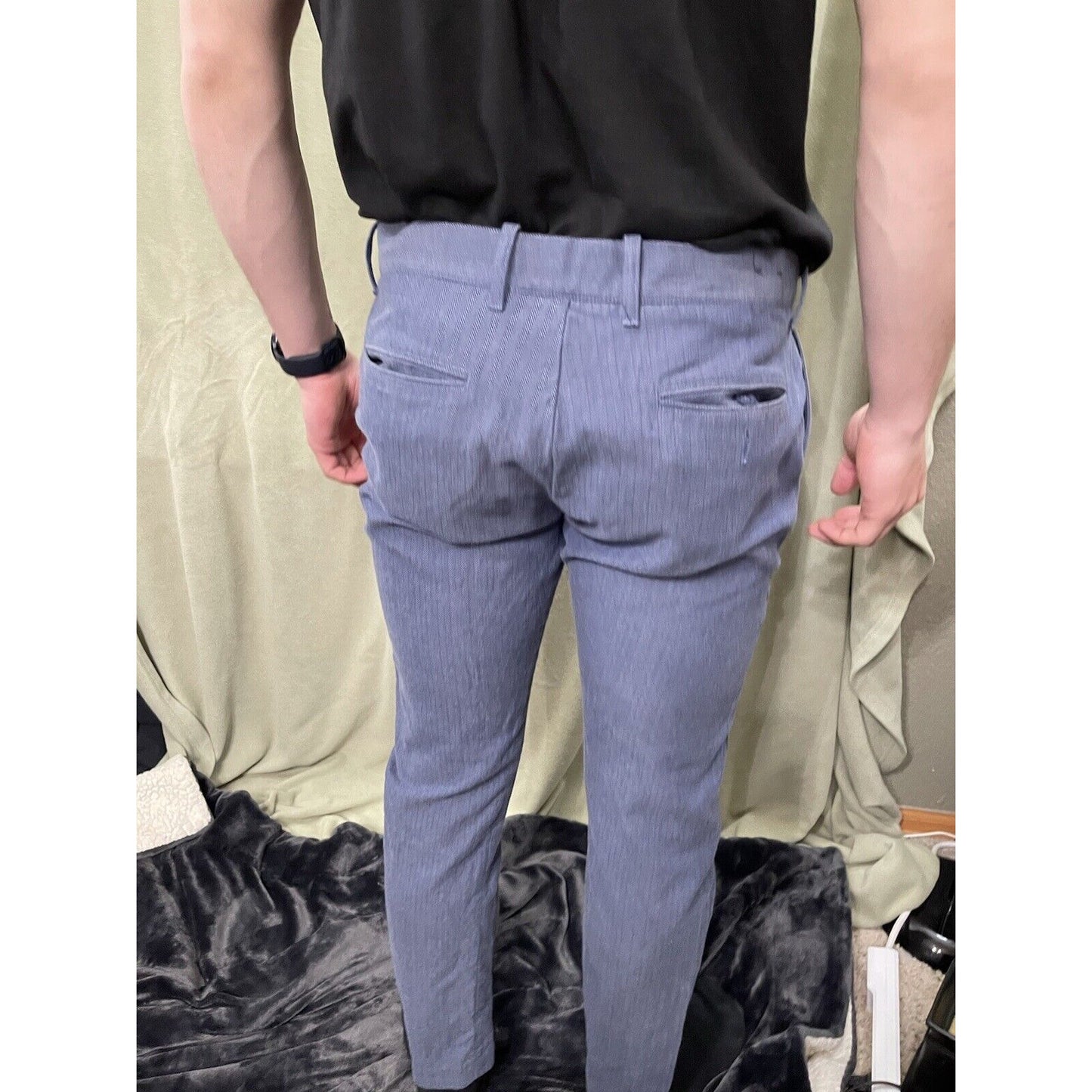 J. Crew Men’s Bluish Gray Cotton Dress Pants The Driggs 33 X 30