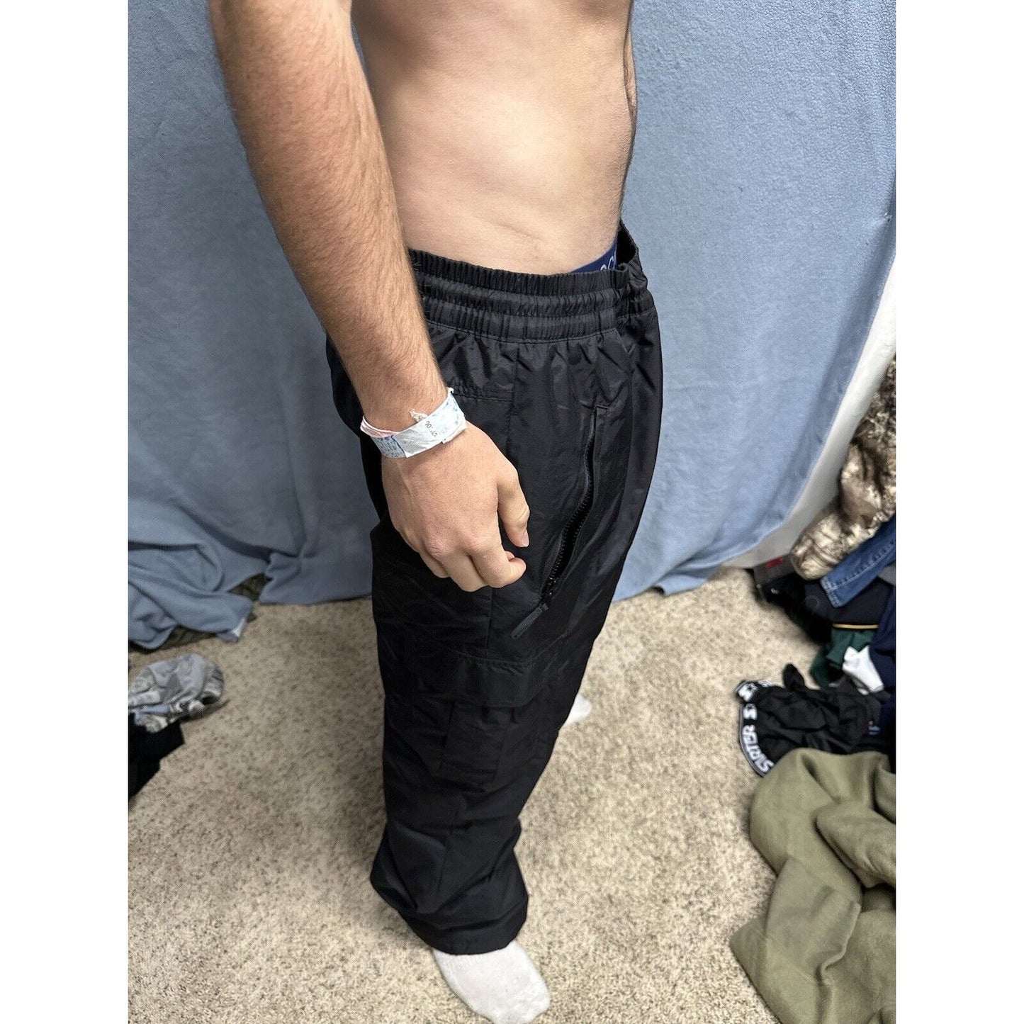 Men’s Black Sports Essentials Large Nylon Snow Pants