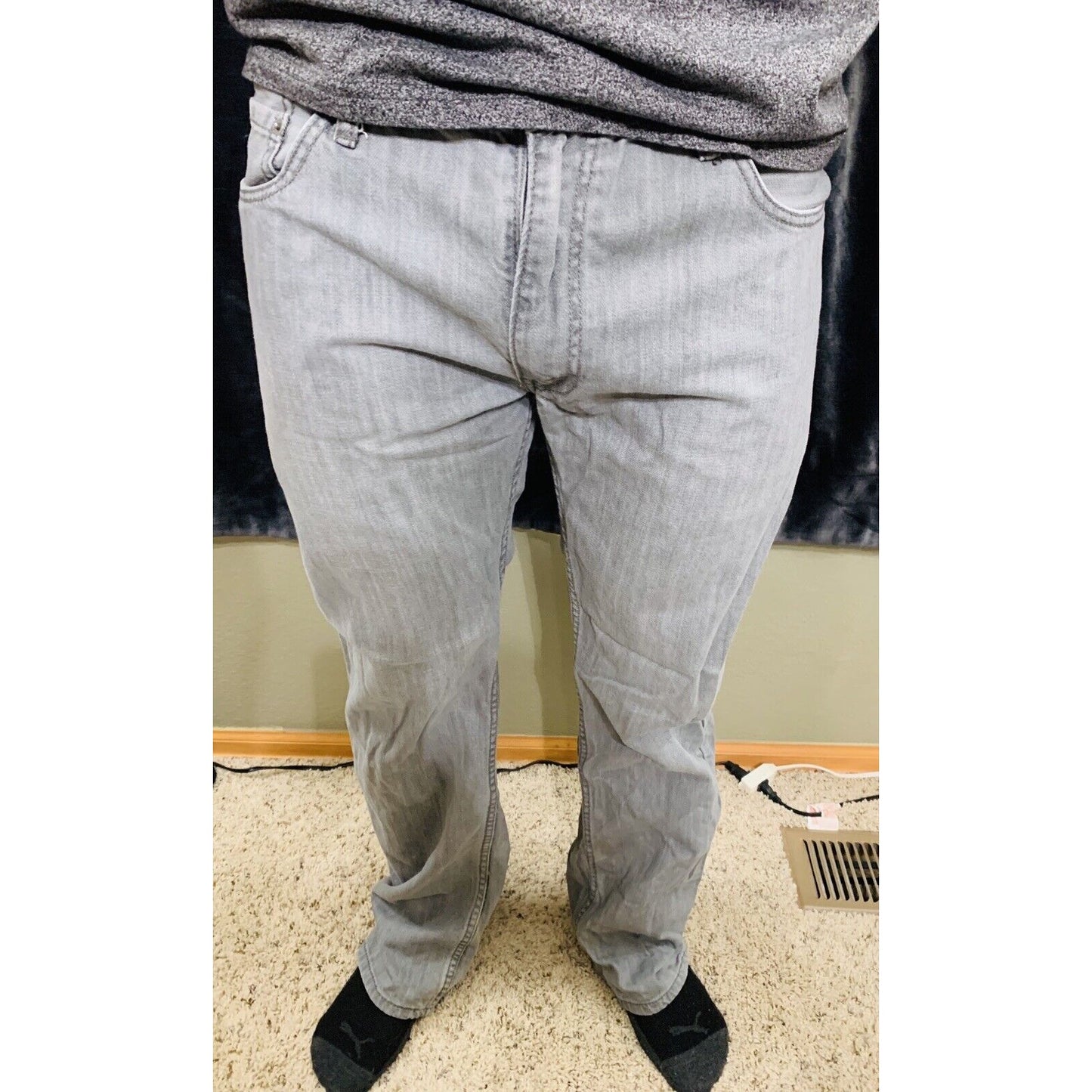 Men’s LEVI STRAUSS 505 Jeans Gray Straight Fit 34x34