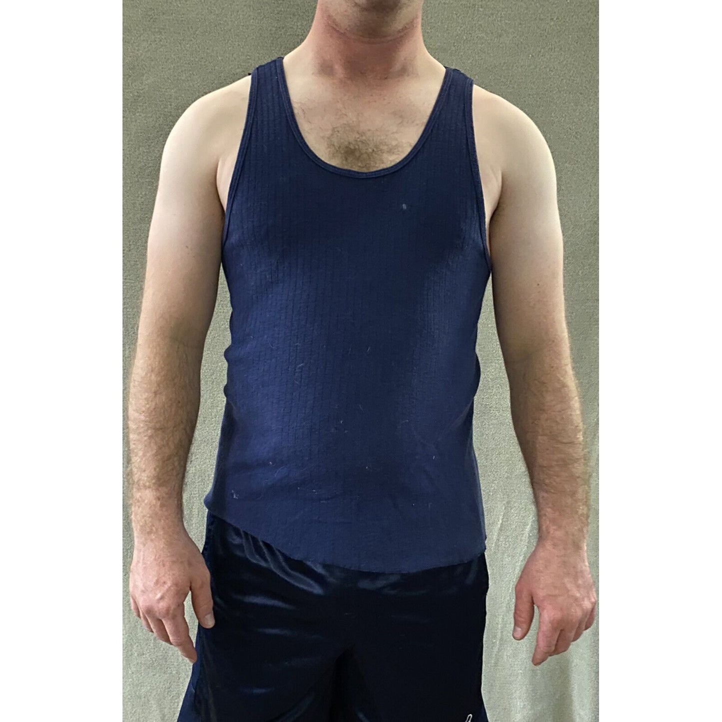 Fruit Of The Loom Men’s Large (42-44) Navy Blue Cotton Muscle Tank Top
