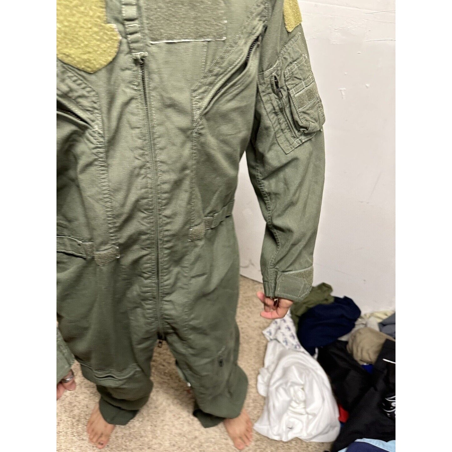 Men’s 42R Summer Fire Resistant USAF Military Uniform Flight Suit Major Rank
