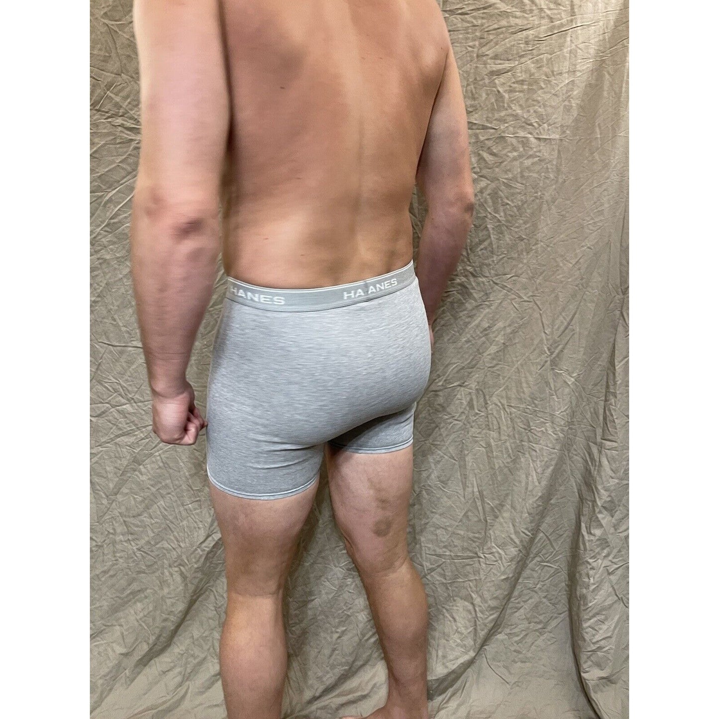 men's hanes gray boxer brief comfort flex medium