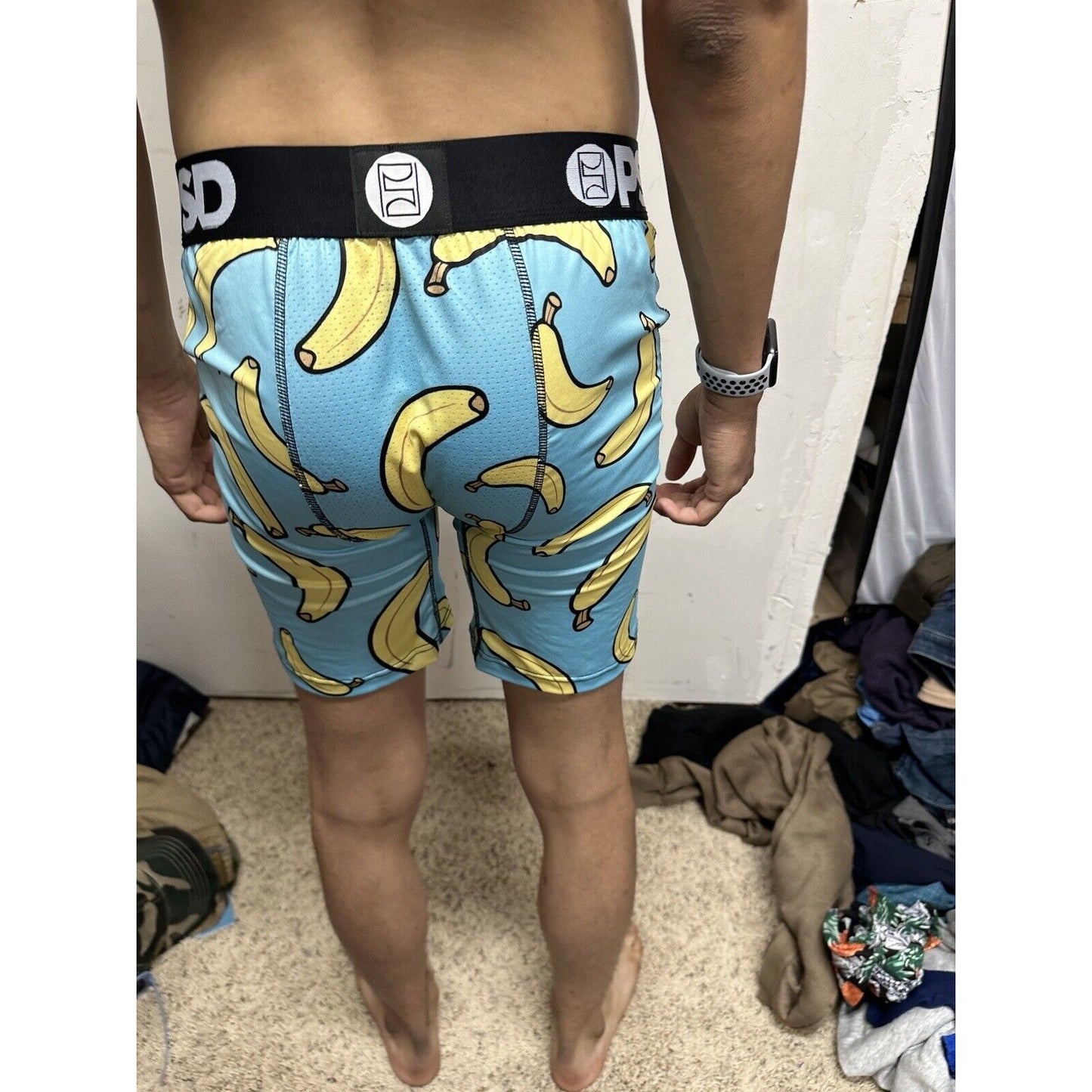 PSD Men's LARGE Boxer Brief Banana Blue Yellow Boxer Briefs NWOT