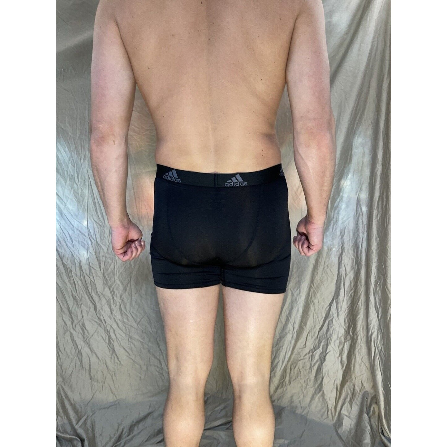 men's black adidas aeroready black compression boxer briefs Large