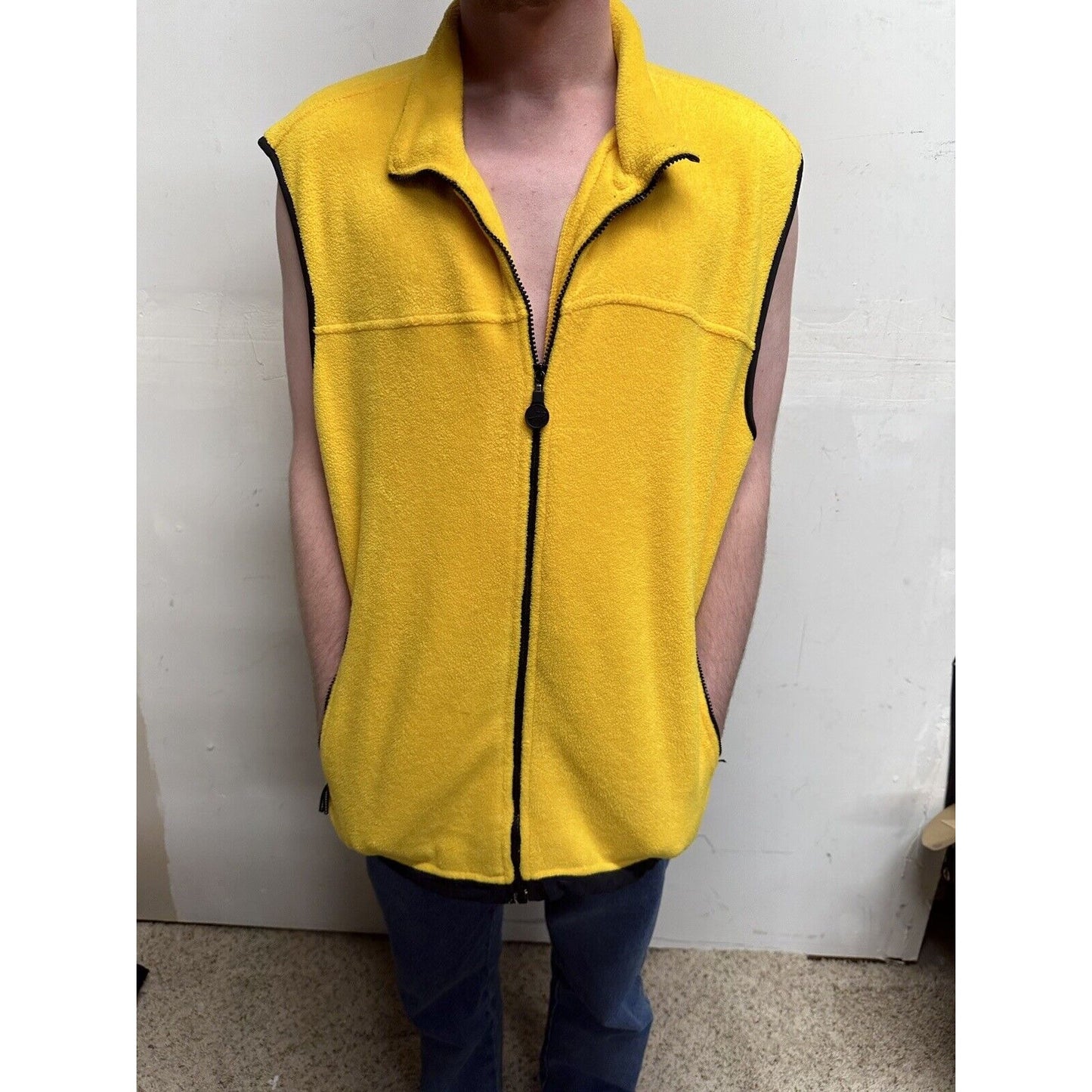 men’s XL prospirit yellow zip up sleeveless vest