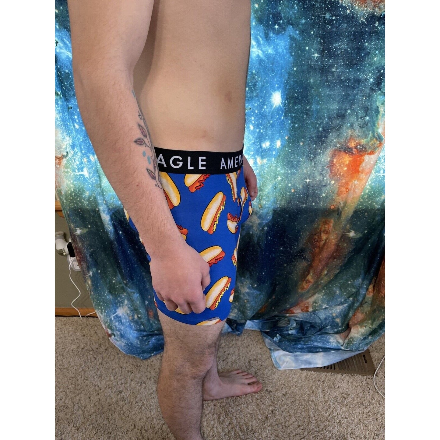 men's large american eagle hot dog compression shorts new and unworn