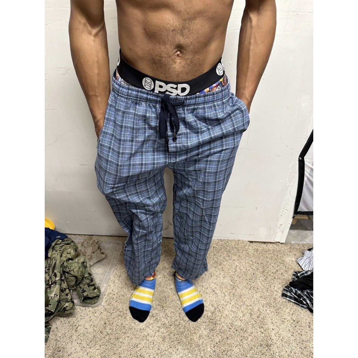 Men’s Blue Plaid Hathaway Sport Small Lounge Pants Pajamas