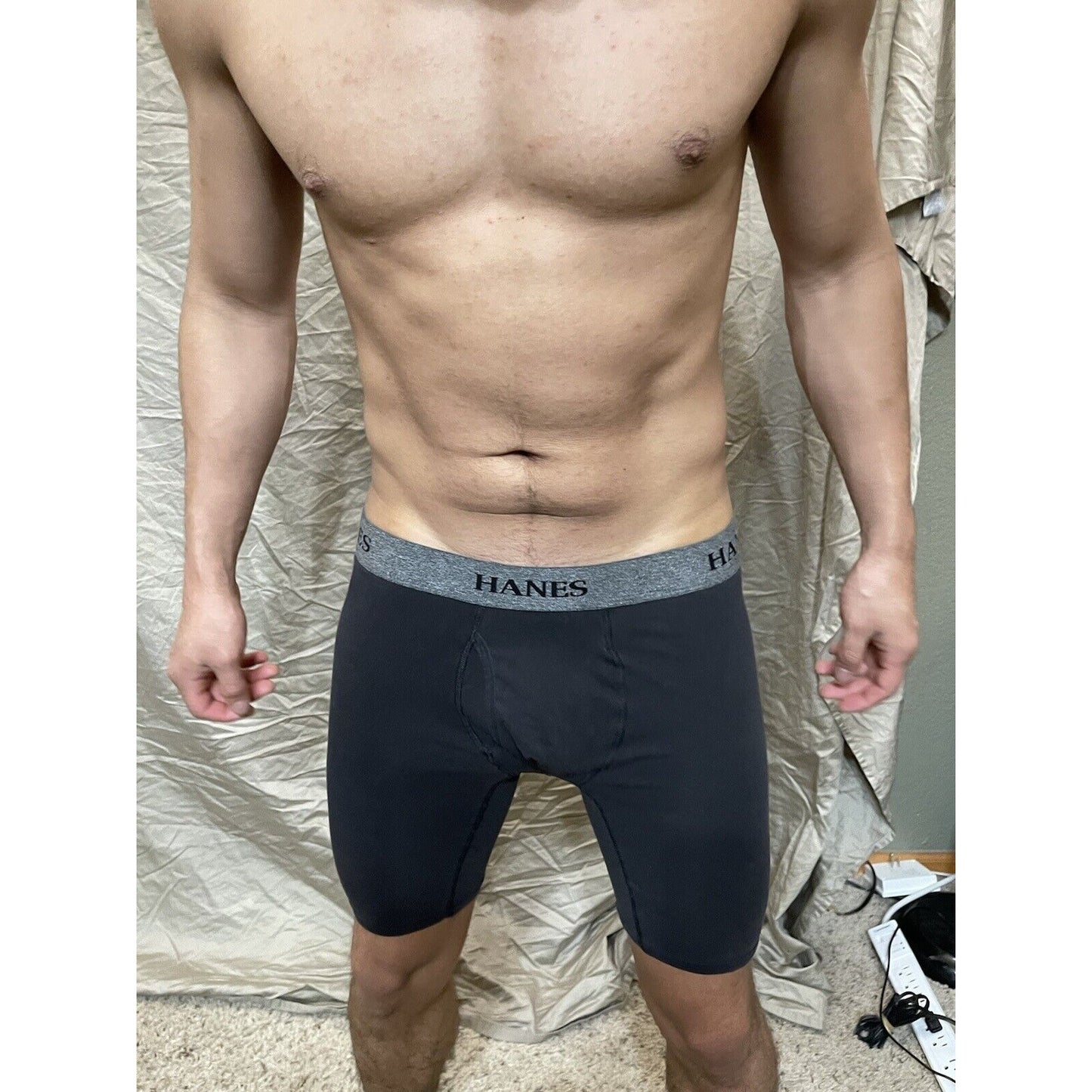 men's black hanes most comfortable medium boxer briefs