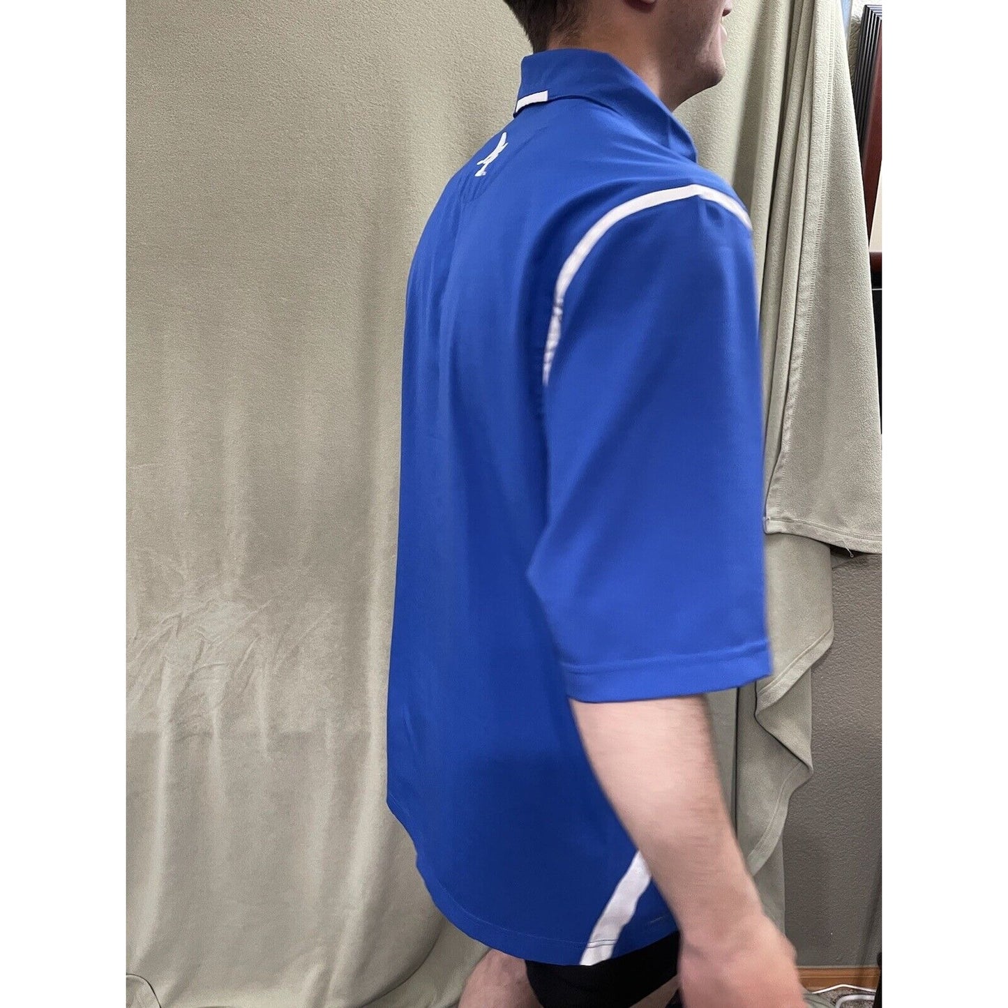 Nike Team Fit-Dry Mens Air Force Falcons Blue White Coaches Polo Shirt Med EUC