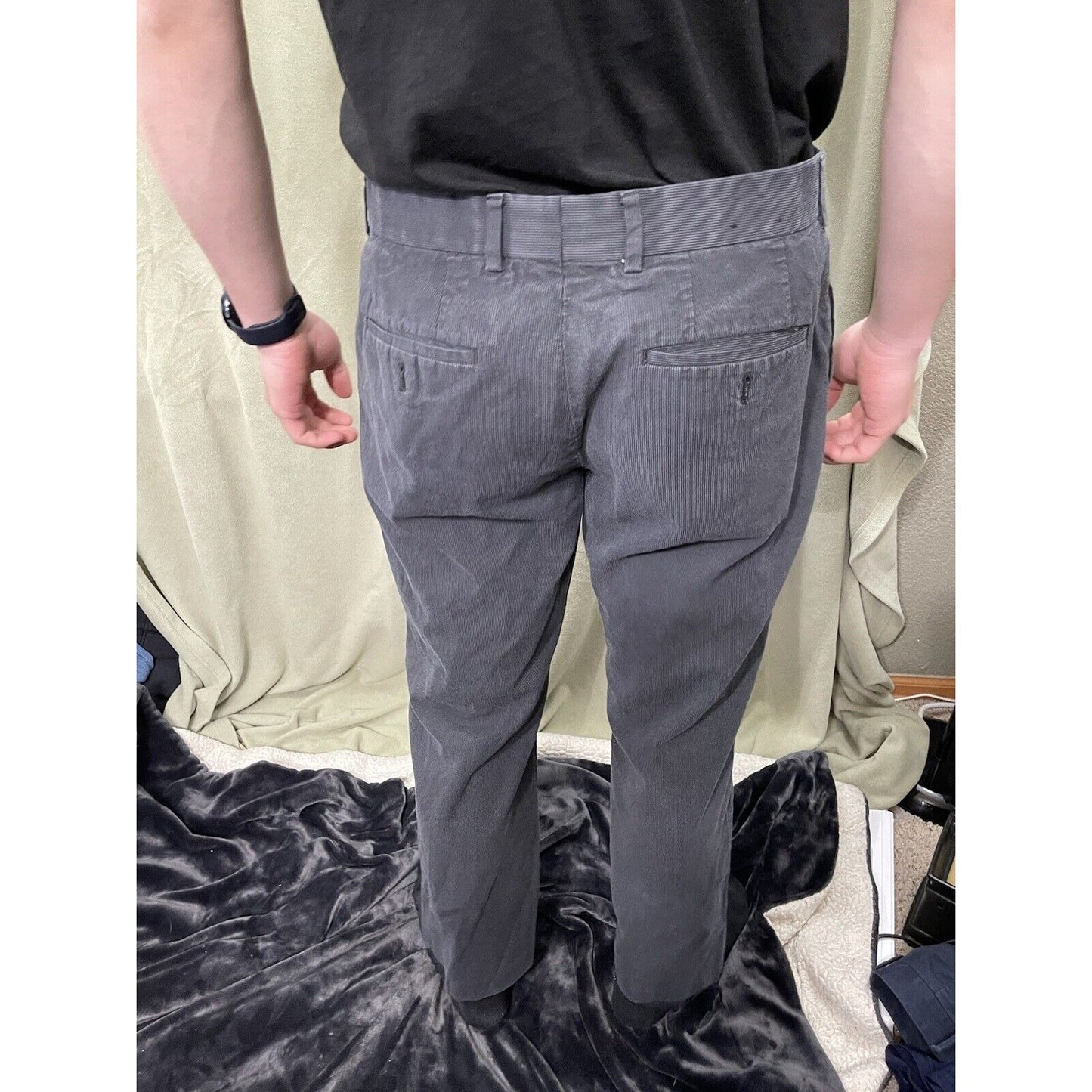 Express Producer Mens Dress Pants Size 34x30 Gray Cotton