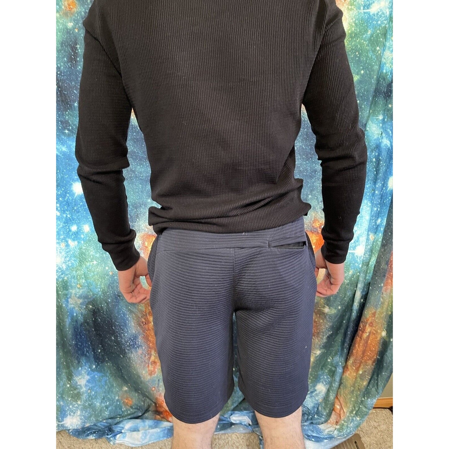 Michael Strahan Olive Dark Blue Quick-Dri premium ultra fleece shorts Medium