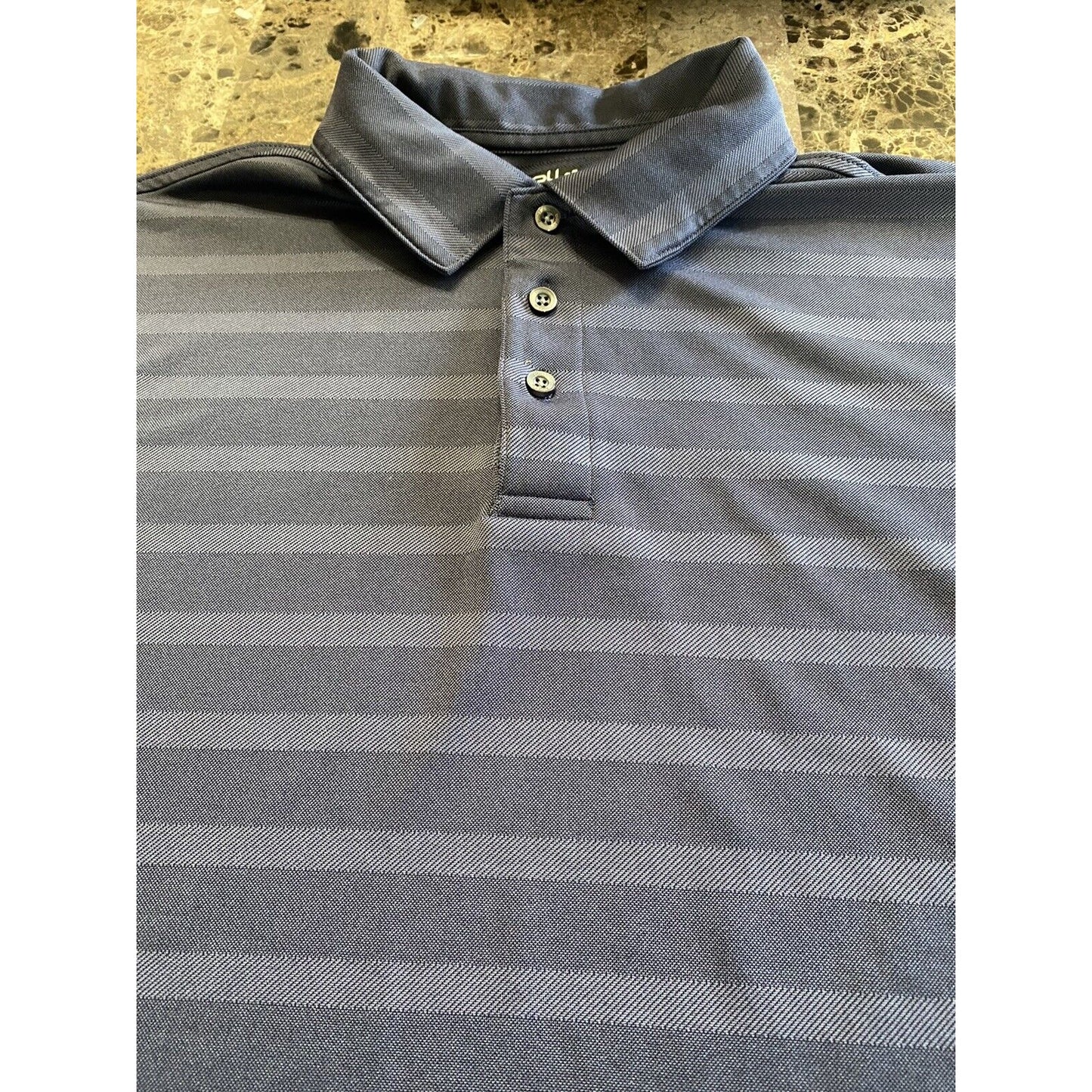 BOLLE Men’s Medium Purple Stripes Short Sleeves Performance Polo Shirt