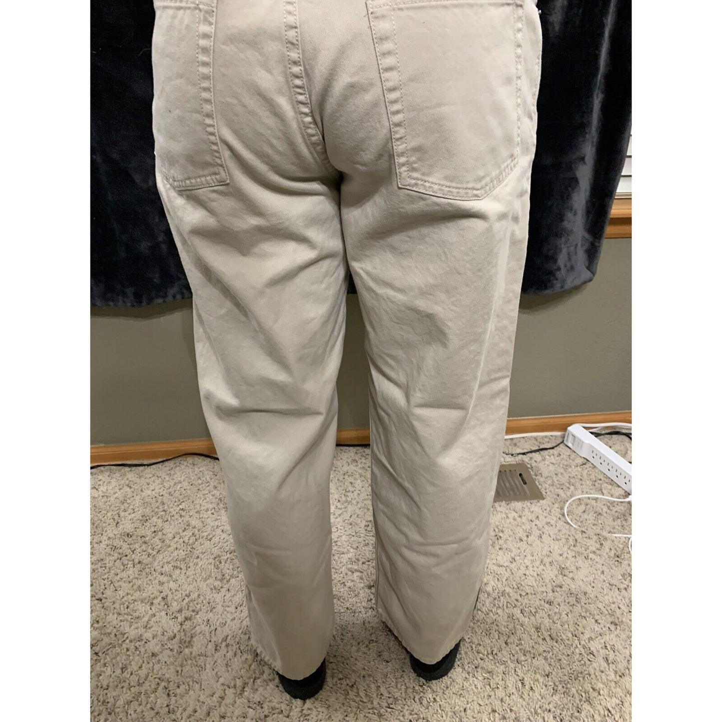 Men's CALVIN KLEIN Straight Jeans tan khaki SIZE 34 x 30 inseam Denim