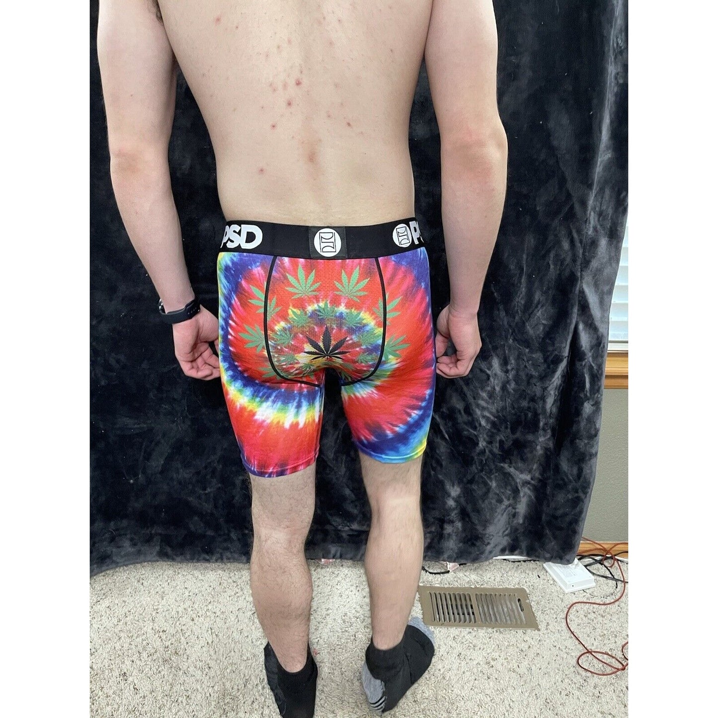 Men’s PSD Tie Dye Weed Medium Boxer Briefs New