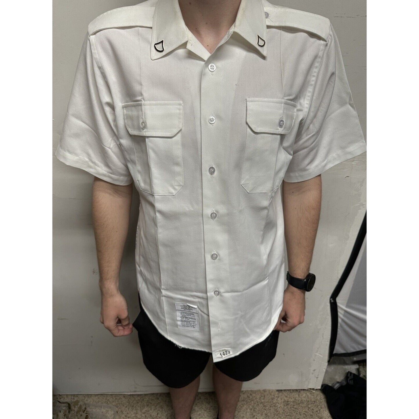 Army Men’s 16c Short Sleeve Button Up White Uniform Shirt