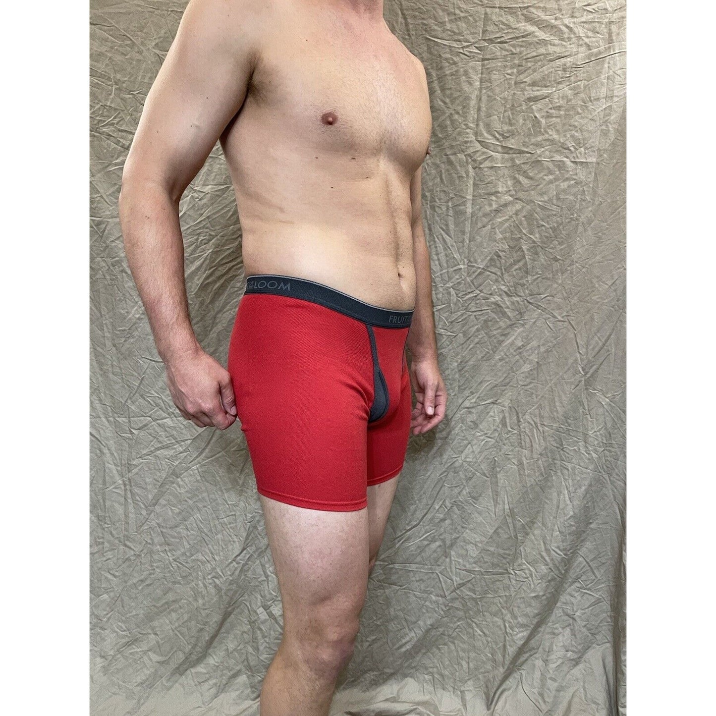 men's red fruit of the loom cotton boxer brief Small