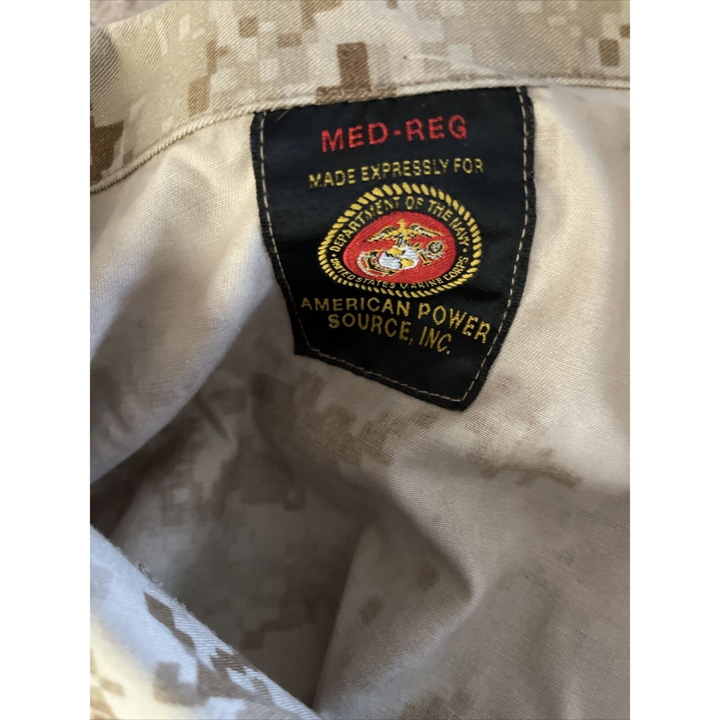 men's usmc marines desert camo top blouse medium regular