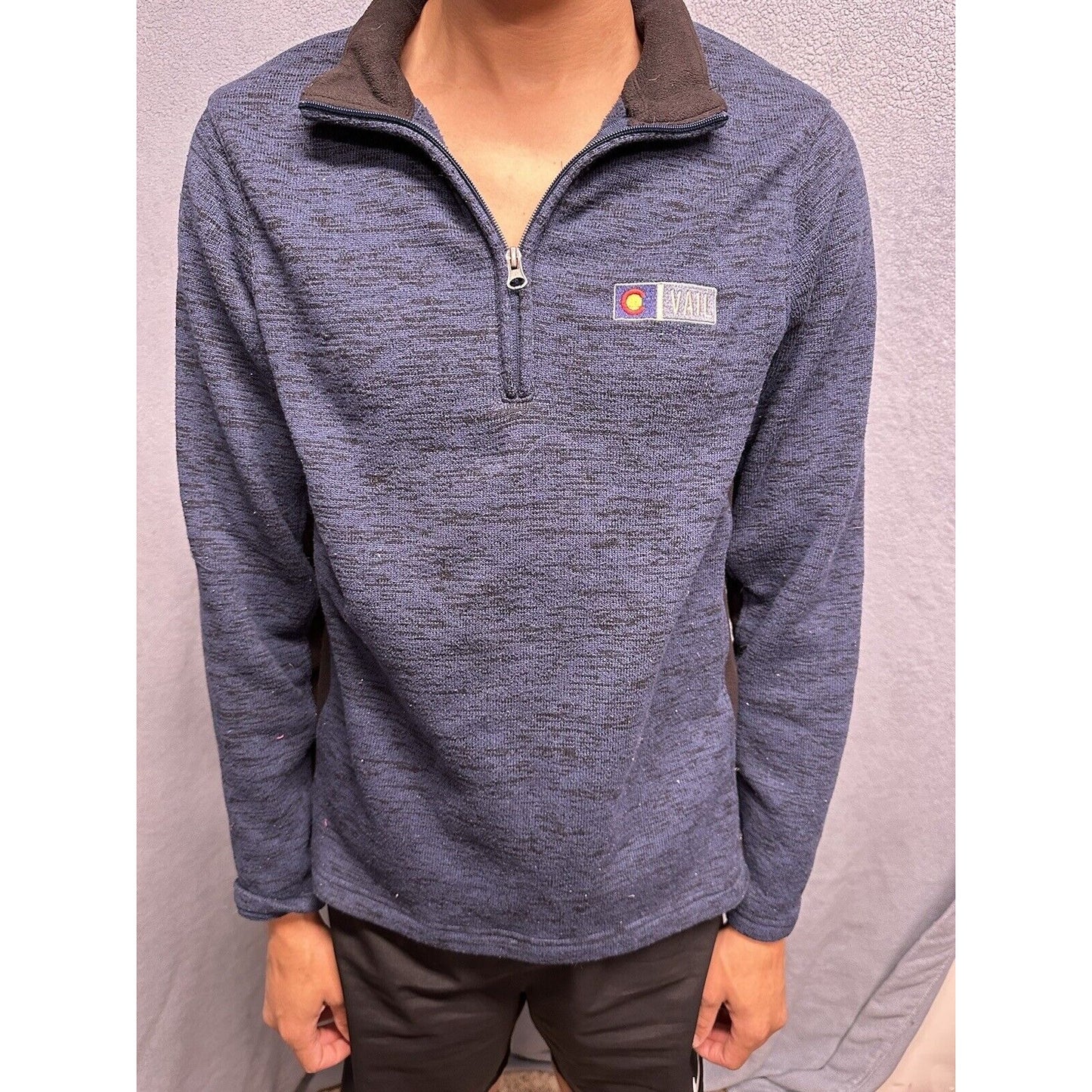 Men’s Blue 1/4 Zip Pullover Colorado Vail Gear For Sports Sweater