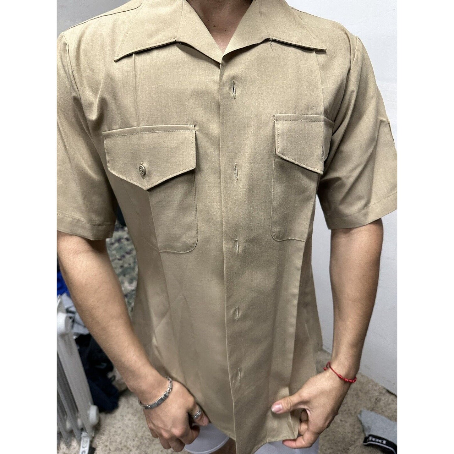 Men’s USMC Marines Khaki Dress Shirt 15 1/2 Short Sleeve