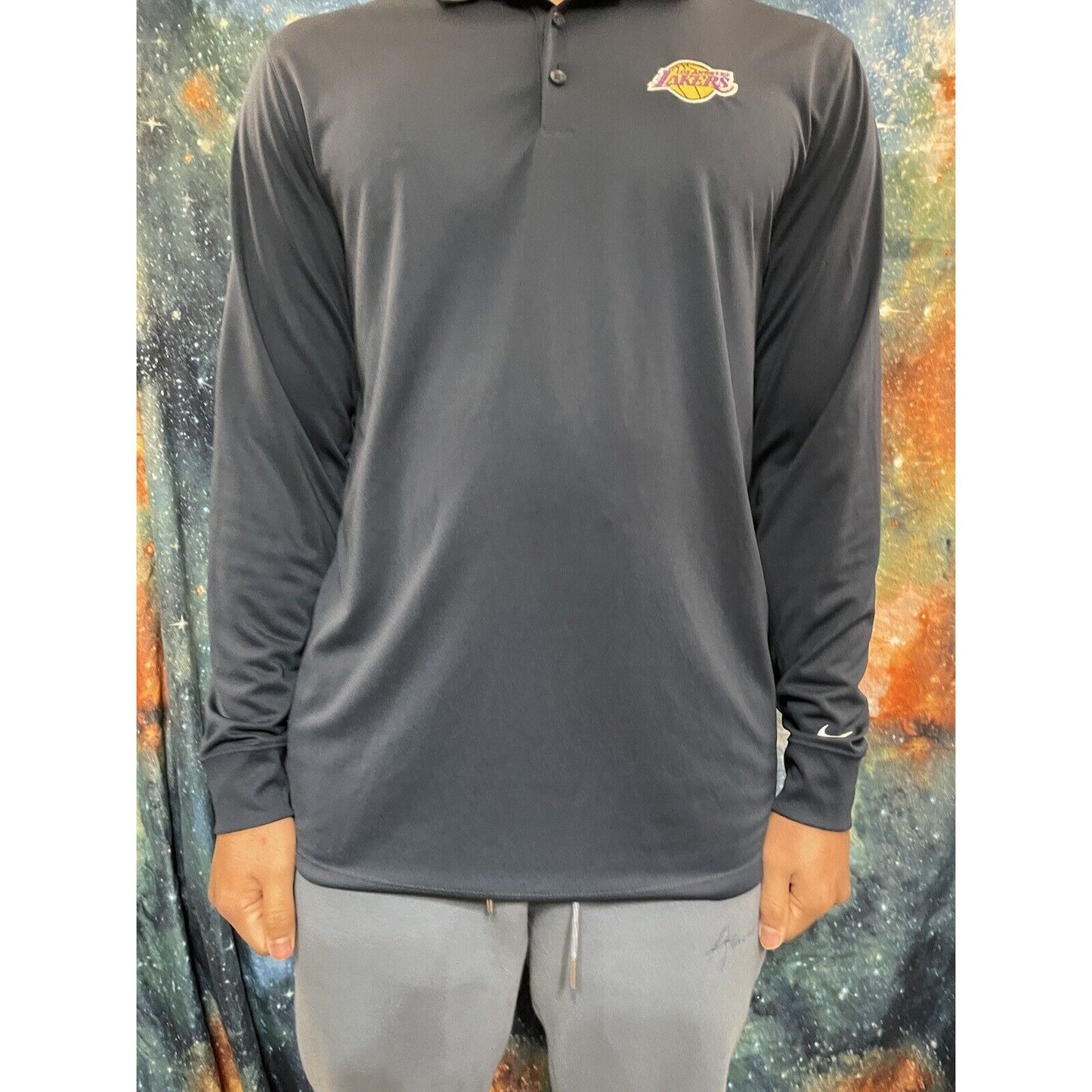 Men’s Dark Blue Los Angeles Lakers Nike Golf Polo Shirt Dri fit