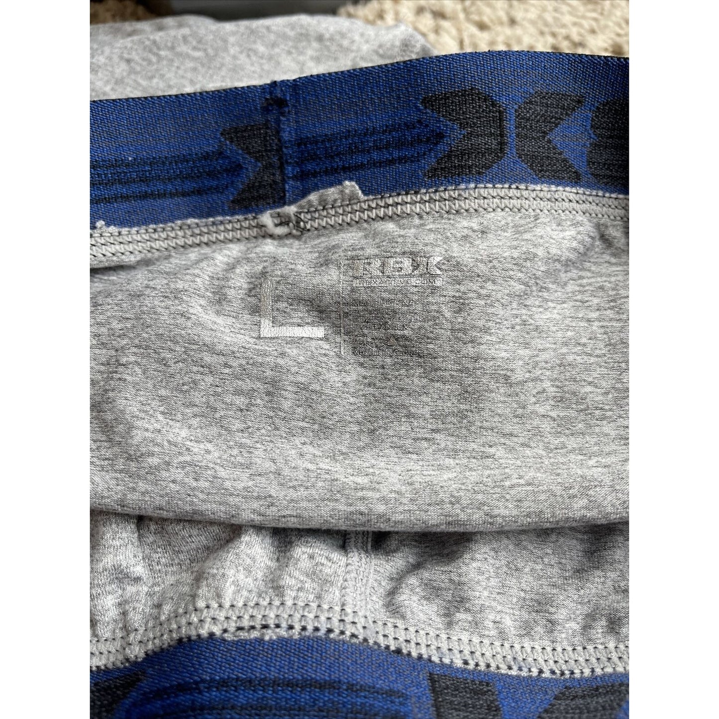 Men's RBX active gray compression shorts Large
