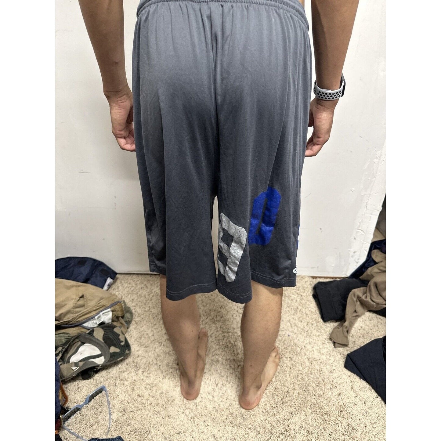 Men’s Large Polar Bear Gray Athletic Shorts No Pockets Decorah Iowa