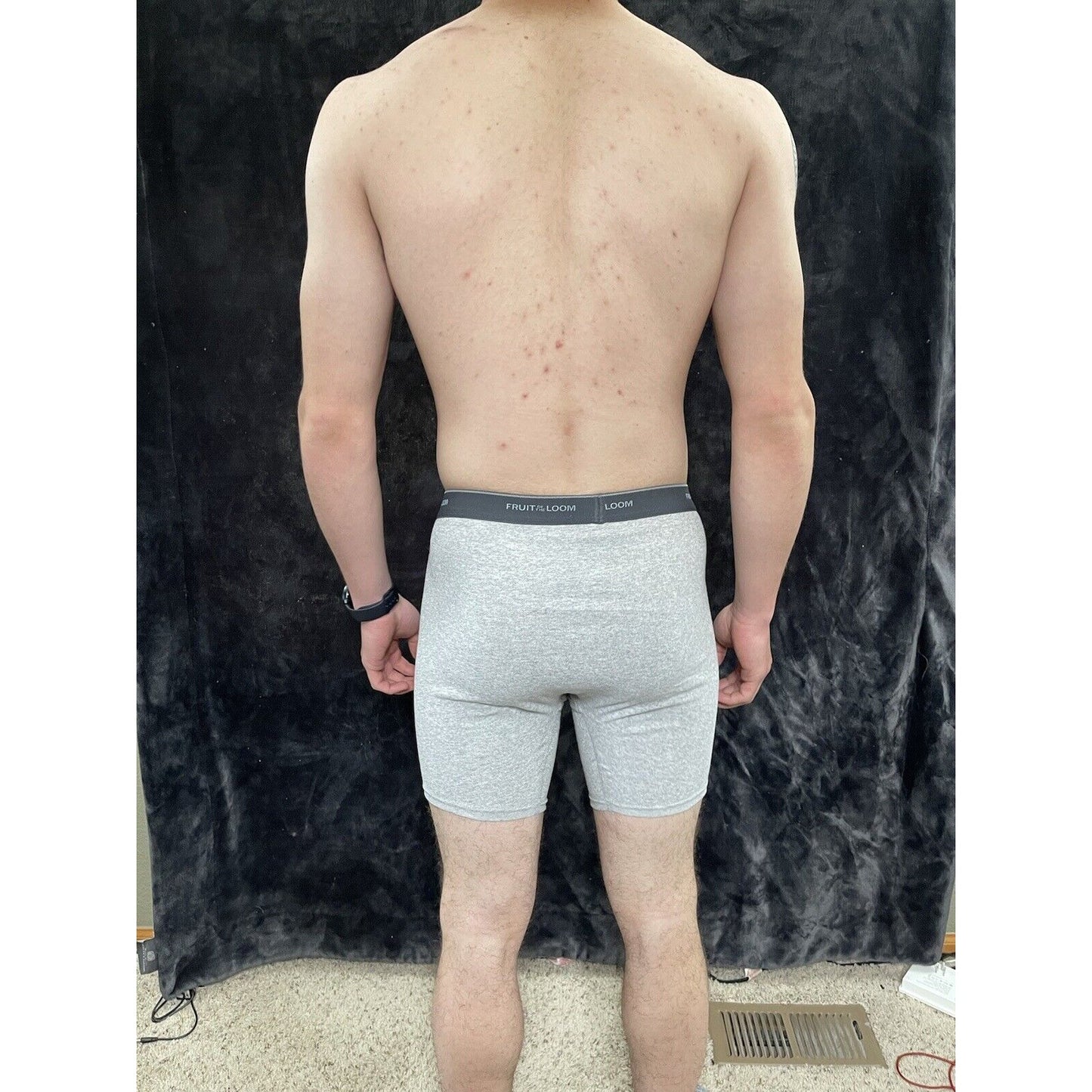 Fruit of the Loom Men's Boxer Briefs - Light Gray- Size Medium