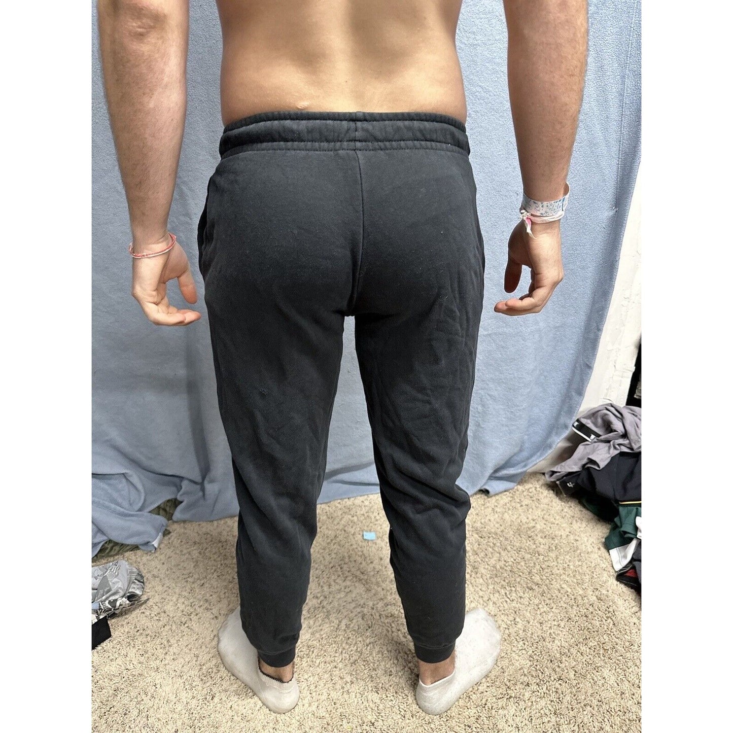 Men’s Small Nike Black Cotton Poly Sweat Pants With Pockets