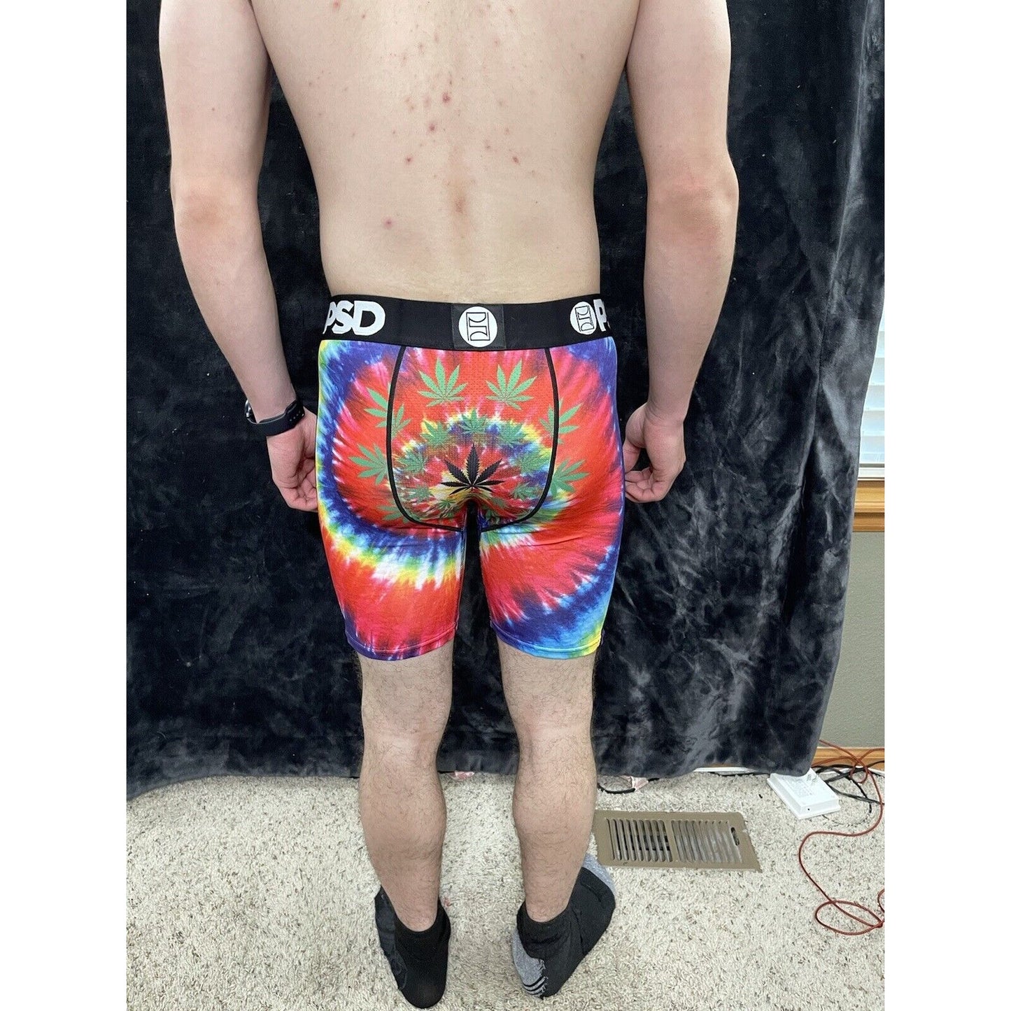Men’s PSD Tie Dye Weed Medium Boxer Briefs New
